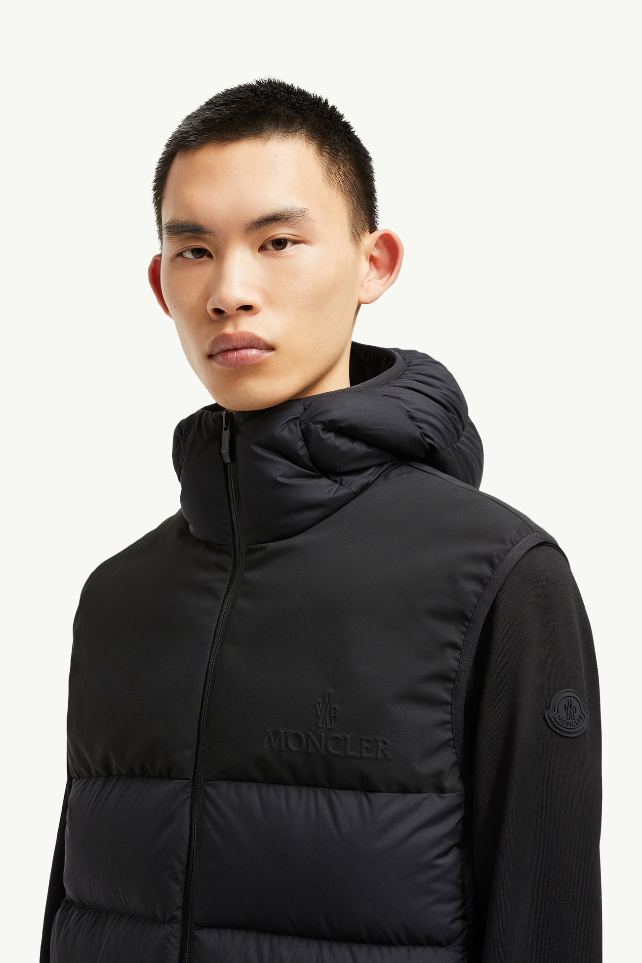Gilet imbottito in piuma Bresse con cappuccio Uomo Nero Moncler 1