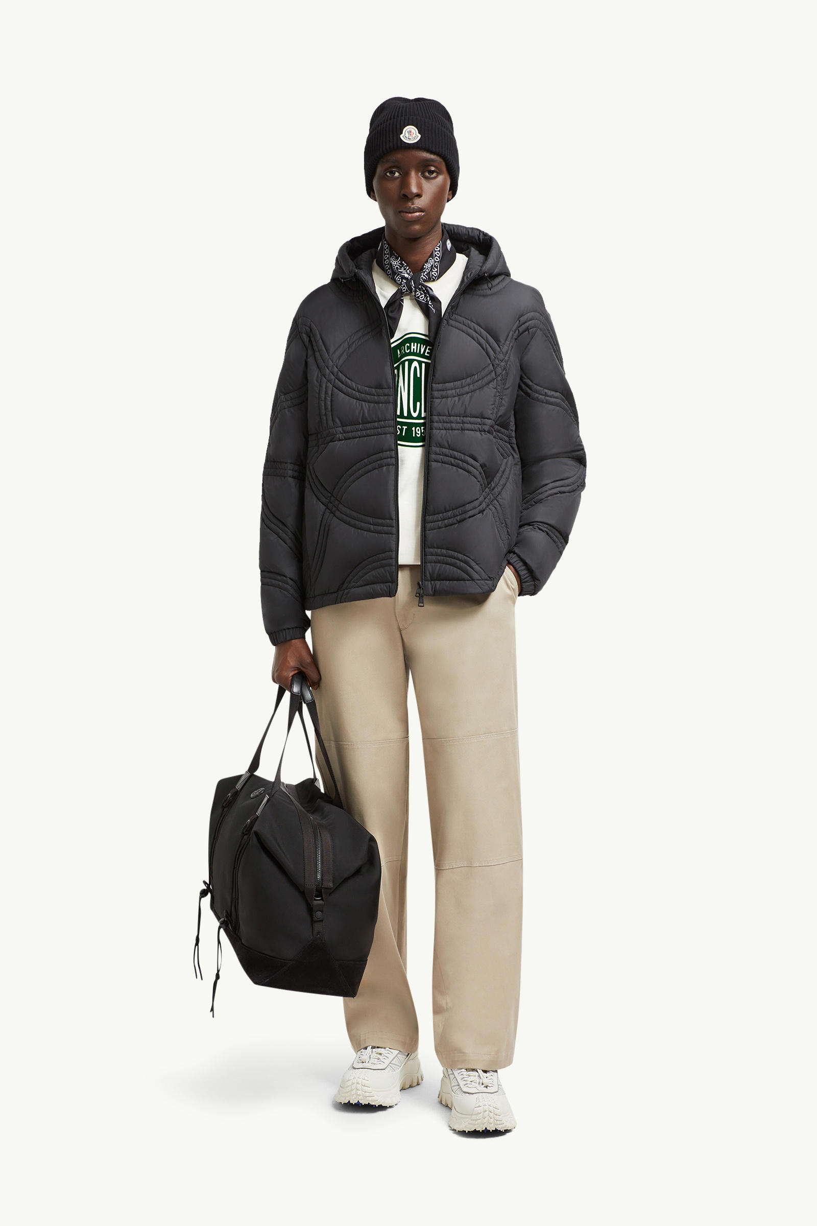 Frans Hooded Short Down Jacket Men Black Moncler 0