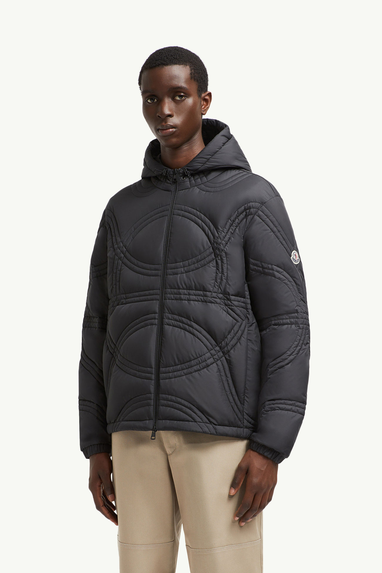 Frans Hooded Short Down Jacket Men Black Moncler 3
