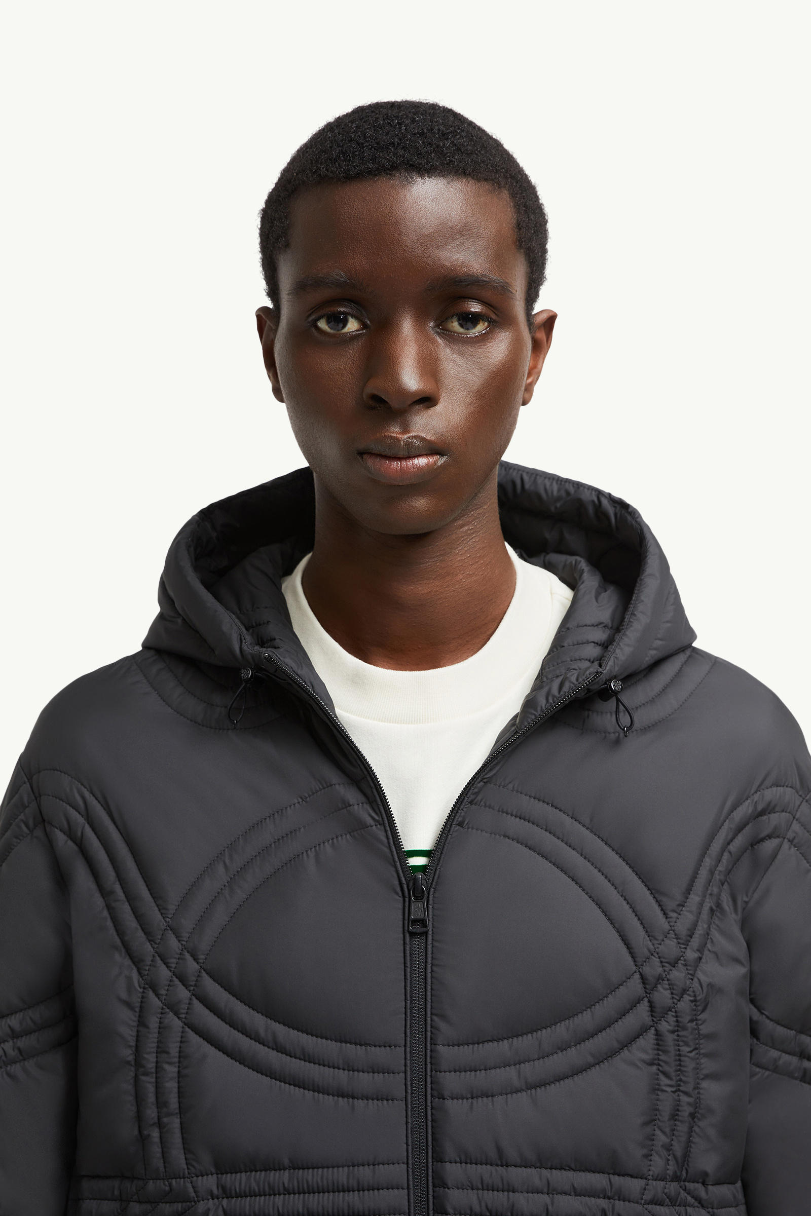 Frans kurze Daunenjacke mit Kapuze Herren Schwarz Moncler 6