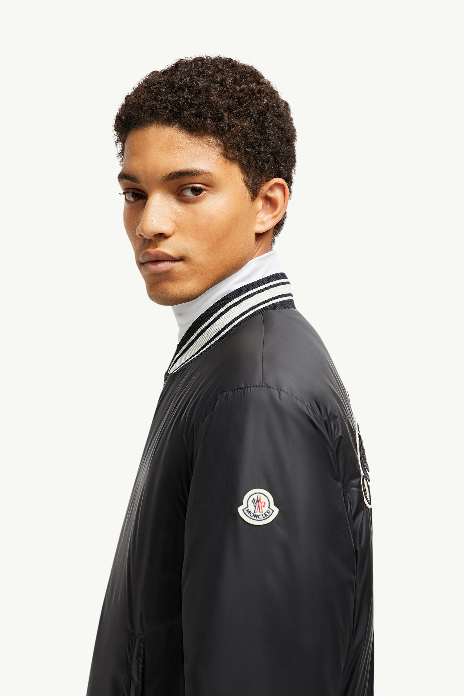 Black Bouchet Reversible Down Varsity Jacket - Short Down Jackets