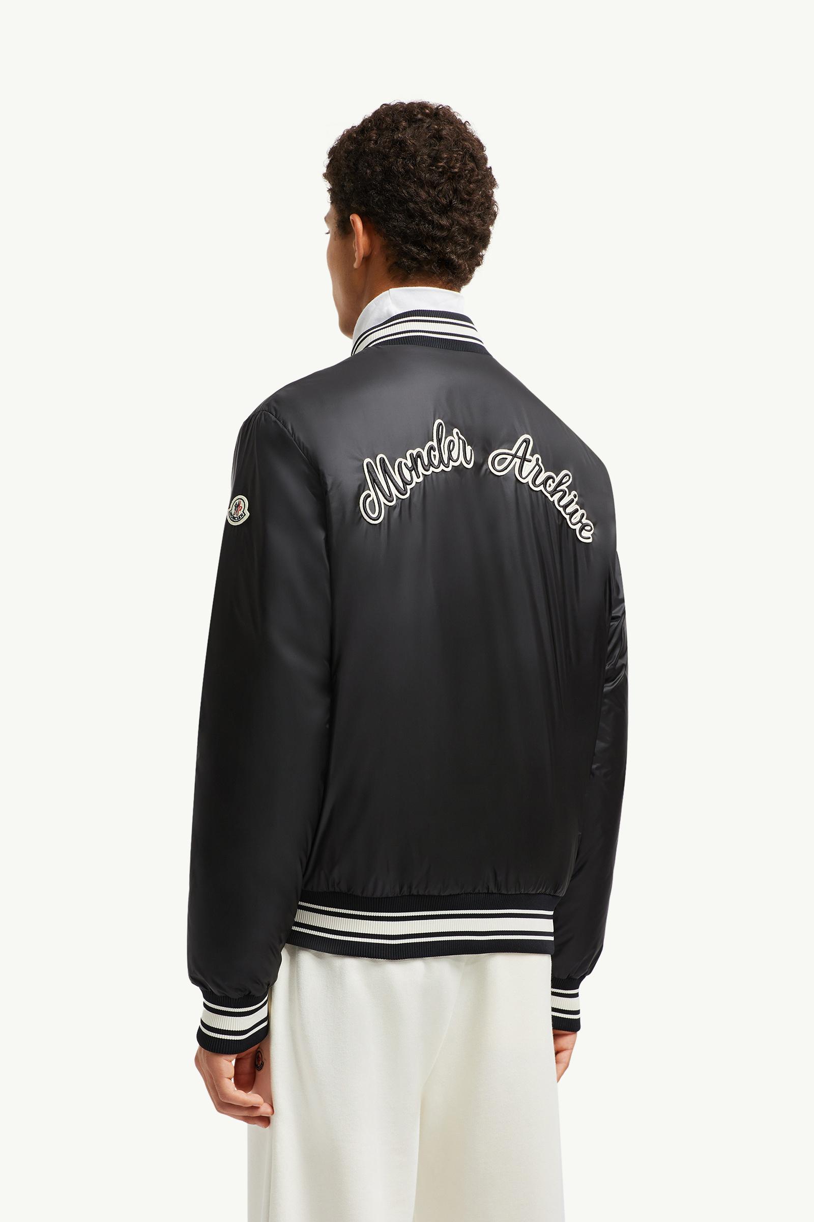 Black Bouchet Reversible Down Varsity Jacket - Short Down