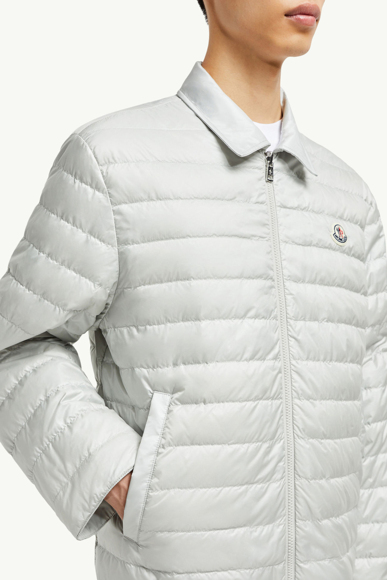 Cidone Reversible Down Shirt Jacket Men Silver Moncler 5