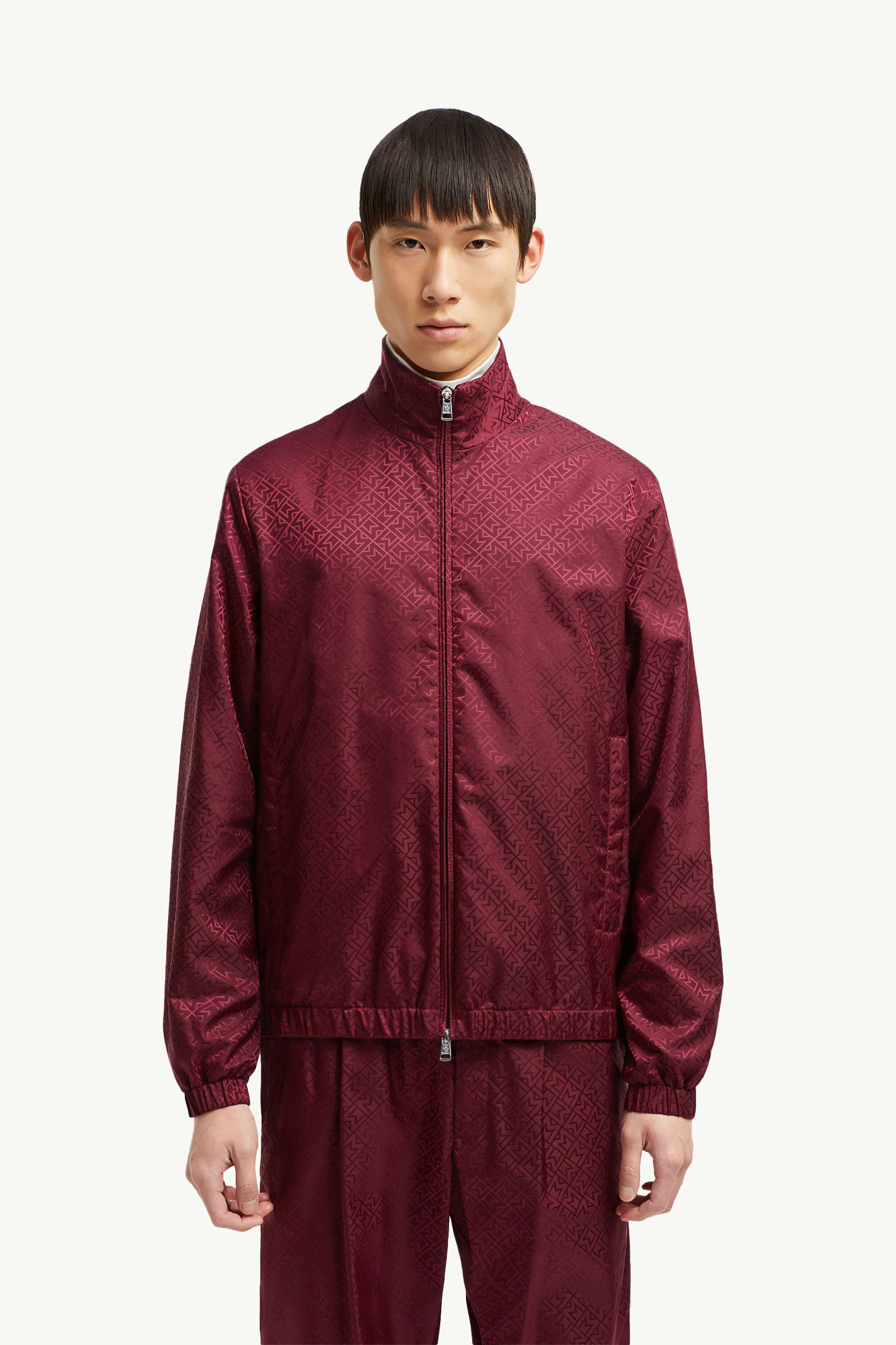 Vanoise Monogram Jacquard Windbreaker Men Burgundy Moncler 3