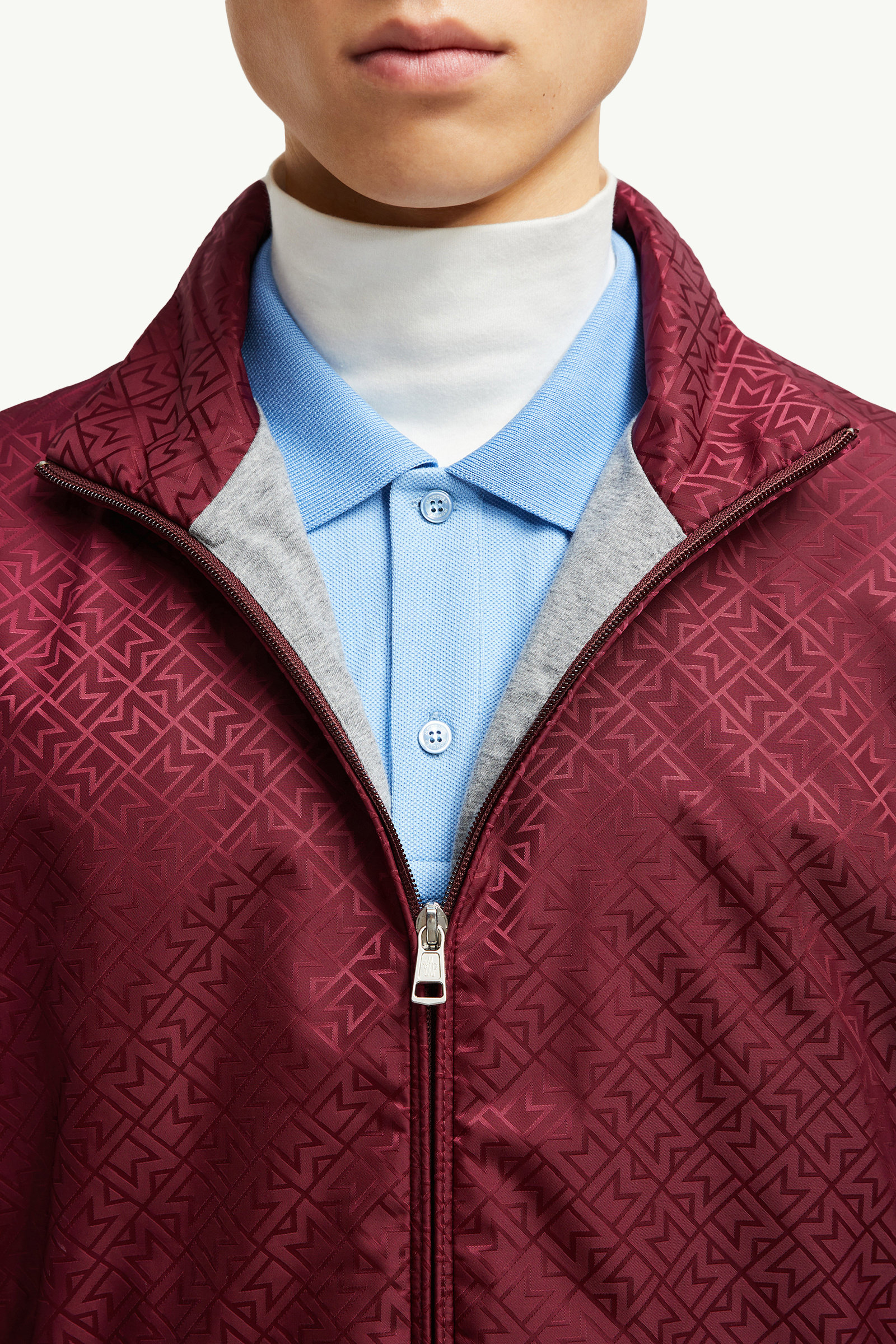Vanoise Monogram Jacquard Windbreaker Men Burgundy Moncler 6