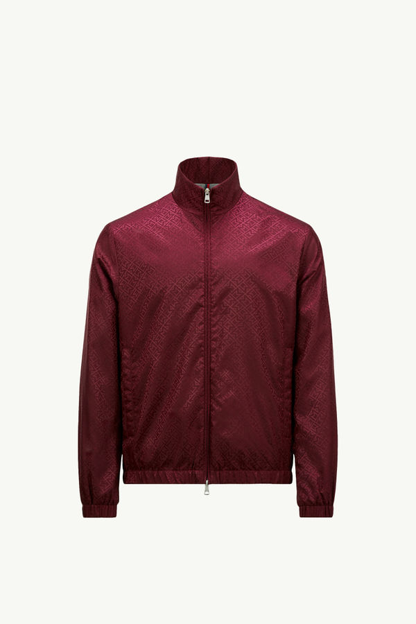 Vanoise Monogram Jacquard Windbreaker Men Burgundy Moncler 2