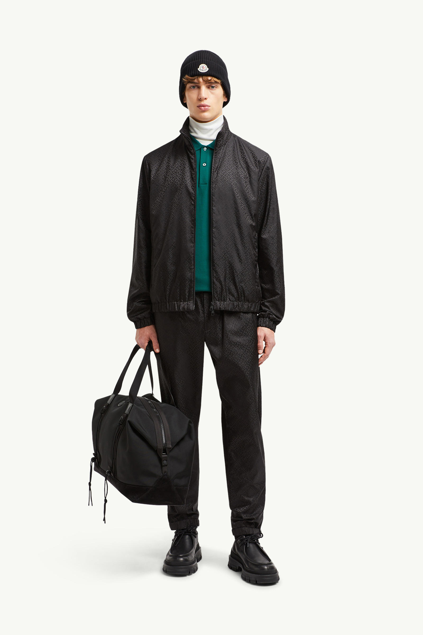 Vanoise Monogram Jacquard Windbreaker Men Black Moncler 0