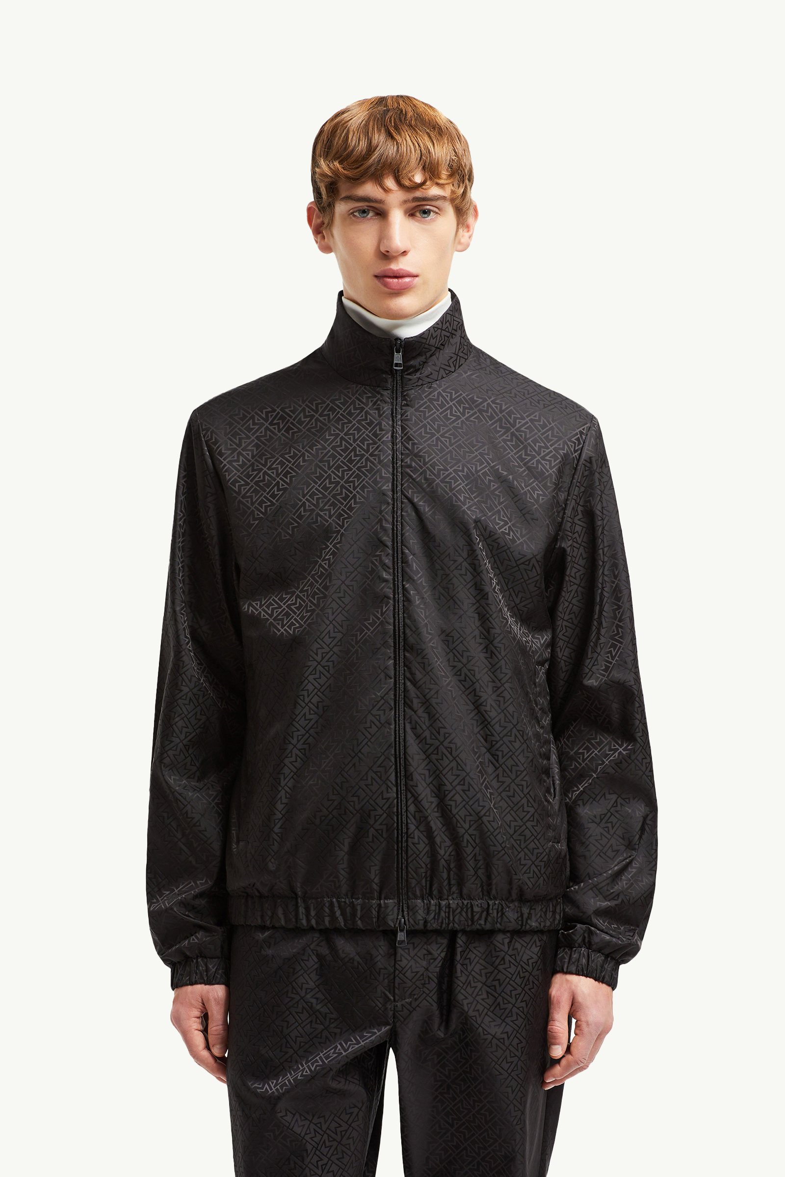 Vanoise Monogram Jacquard Windbreaker Men Black Moncler 3