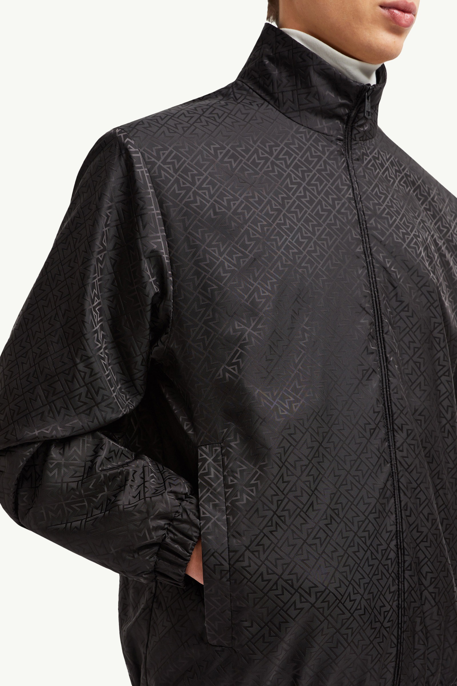 Vanoise Monogram Jacquard Windbreaker Men Black Moncler 5