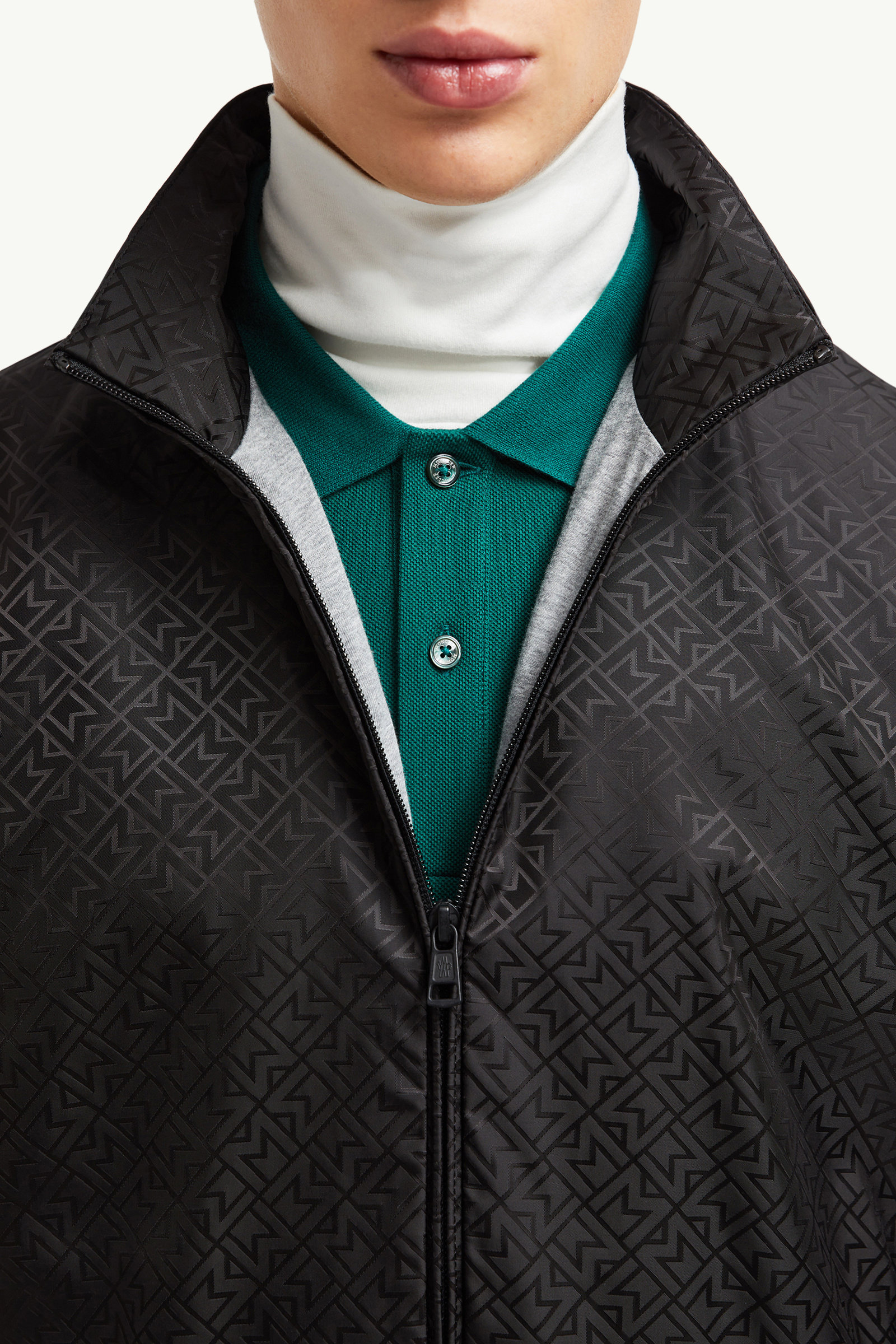 Vanoise Monogram Jacquard Windbreaker Men Black Moncler 6
