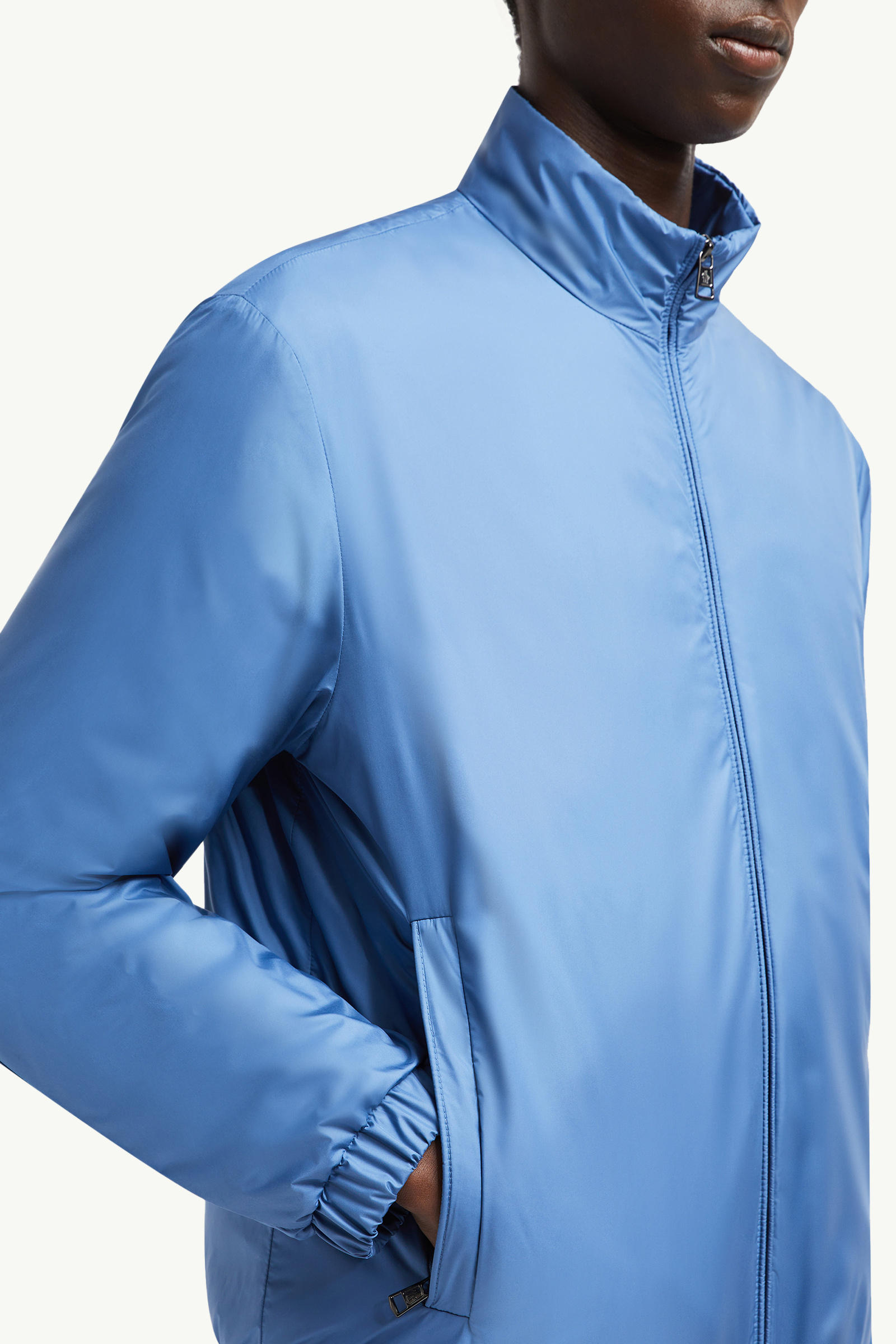 Berre Short Down Jacket Men Light Blue Moncler 6
