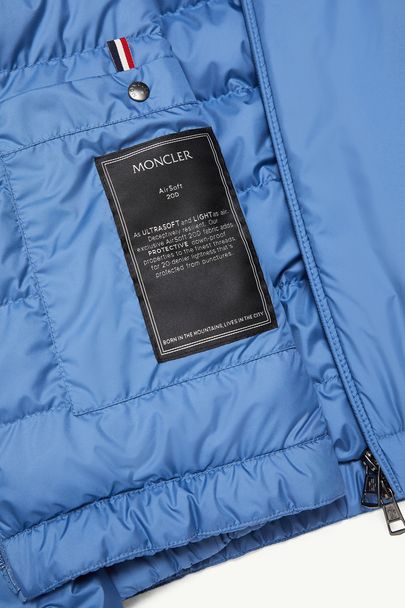 Berre Short Down Jacket Men Light Blue Moncler 7