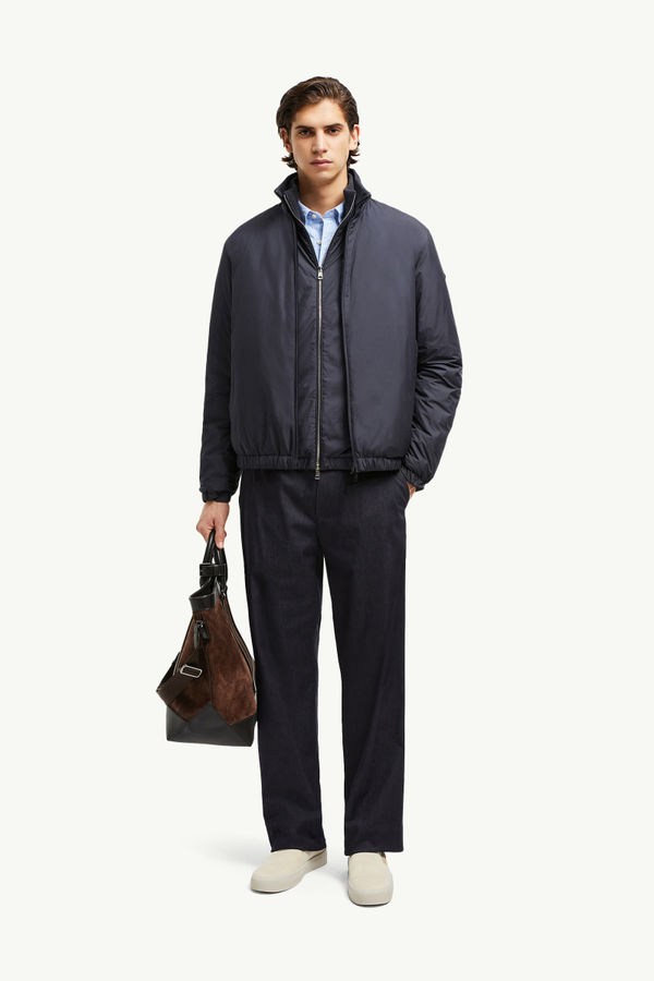 Berre Short Down Jacket Men Dark Blue Moncler 0