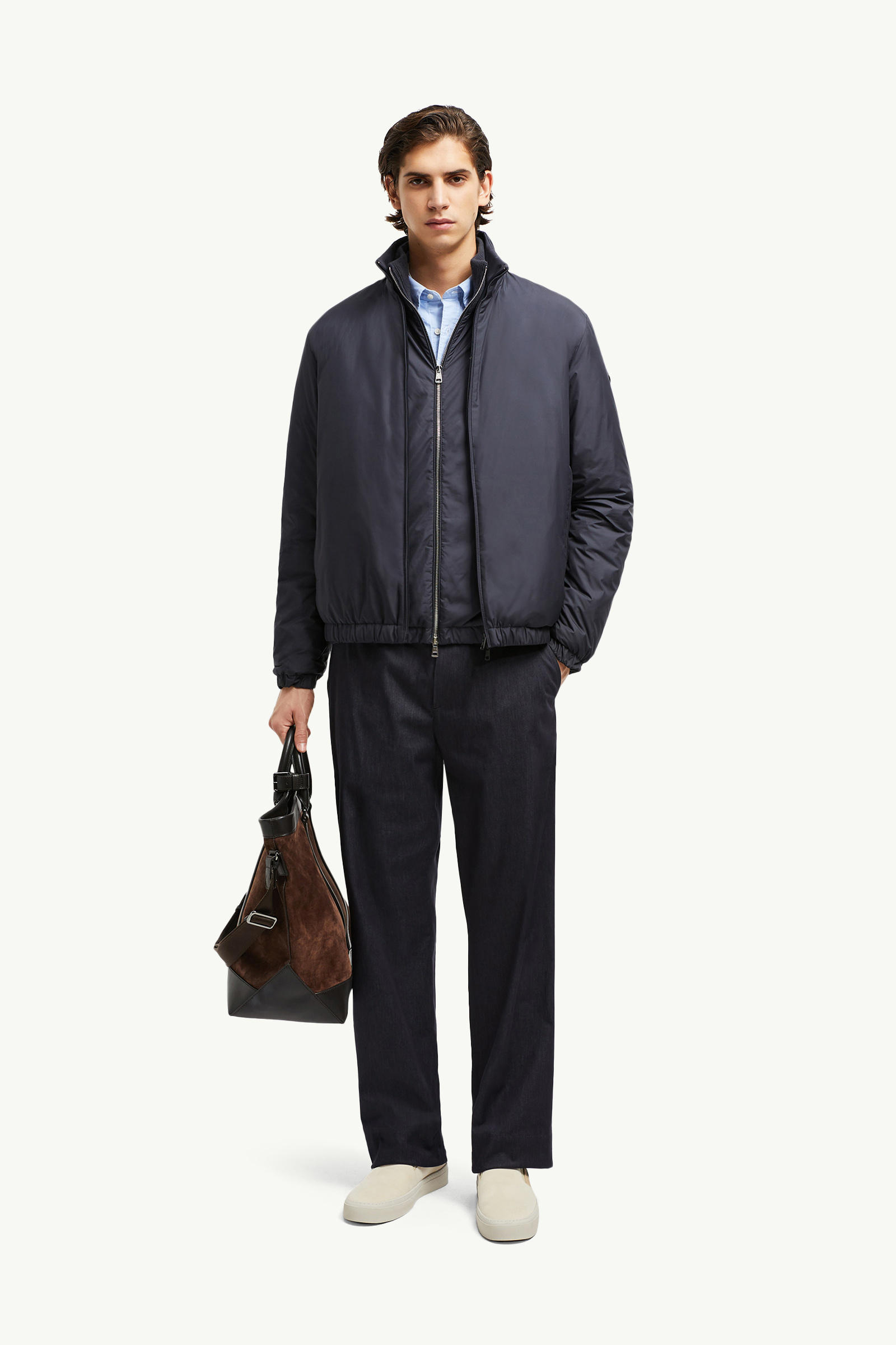 Berre Short Down Jacket Men Dark Blue Moncler 0