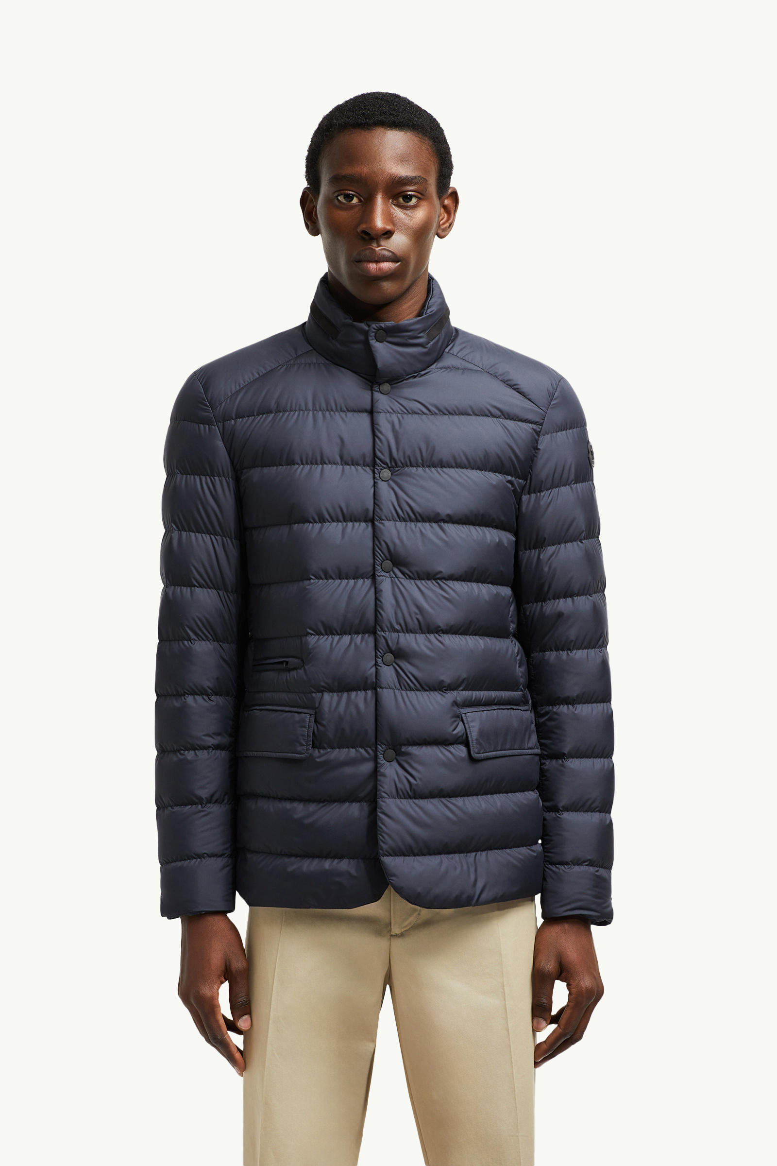 Carrelet男士皮革饰边羽绒外套 男士 海军蓝色 Moncler 3