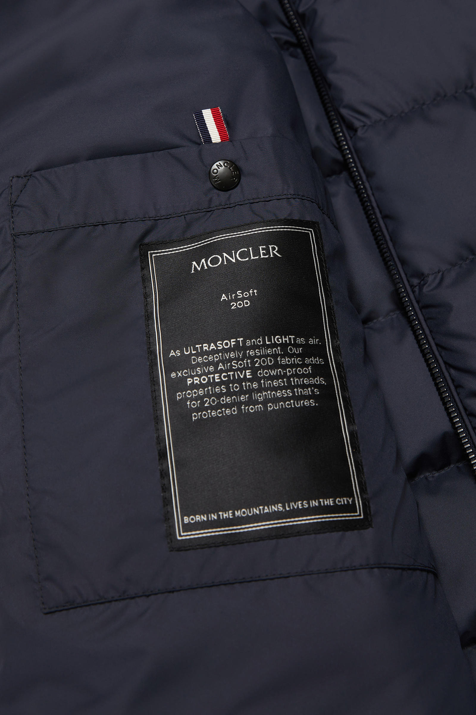 Tuile Leather-Trimmed Down Biker Jacket Men Dark Blue Moncler 7