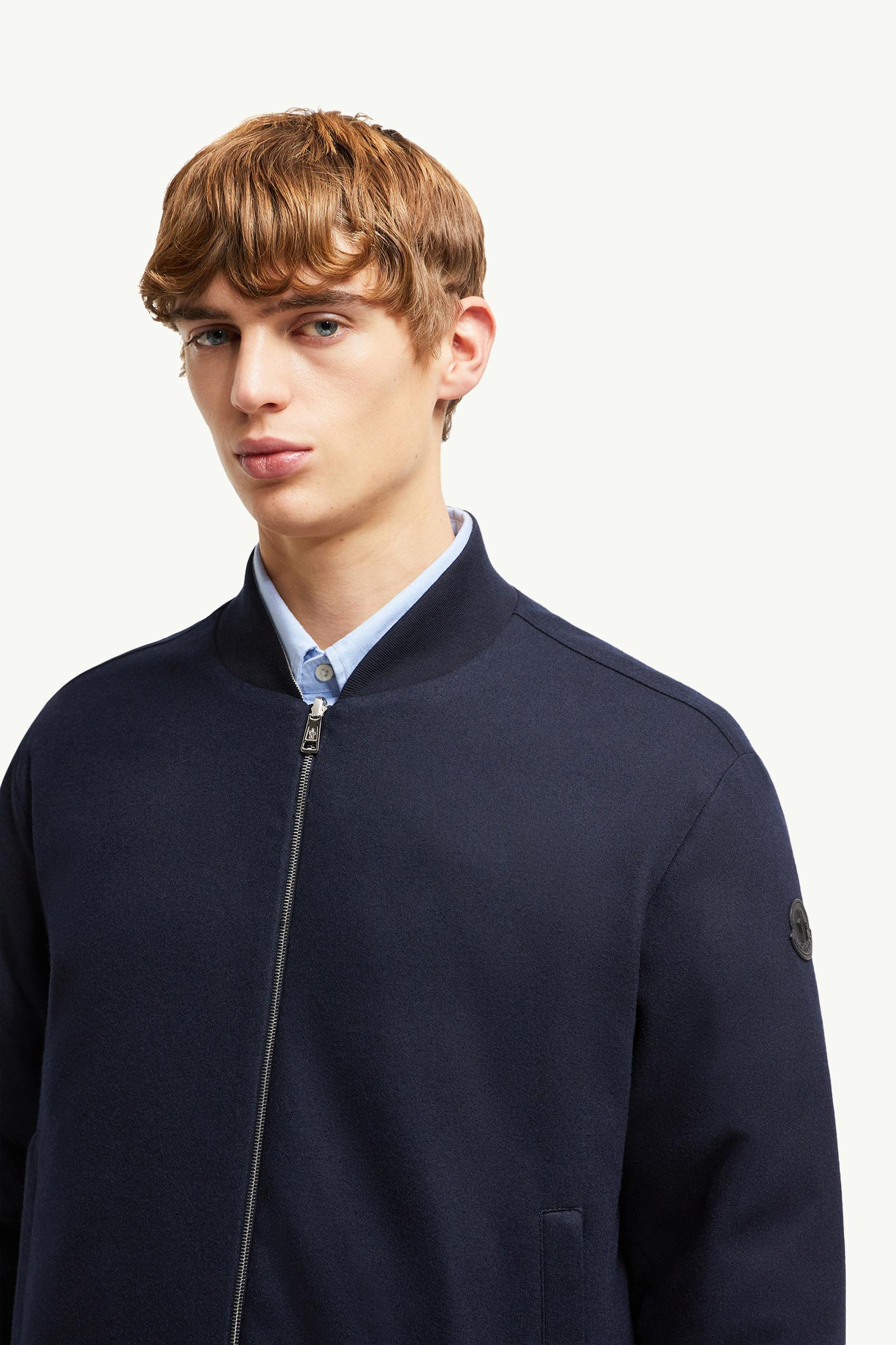Villerest Reversible Cashmere Blend Down Bomber Jacket  Men Navy Blue Moncler 1