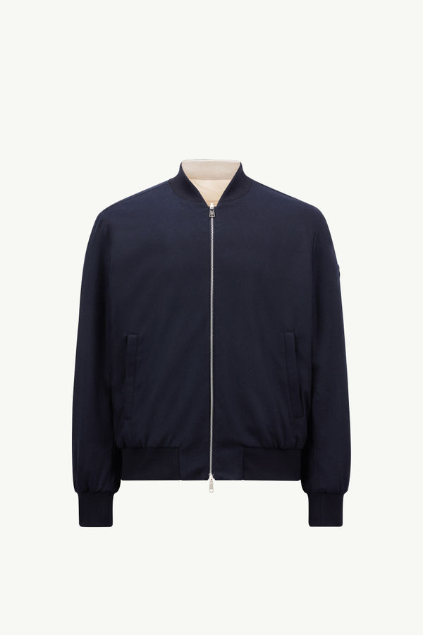 Villerest Reversible Cashmere Blend Down Bomber Jacket  Men Navy Blue Moncler 2