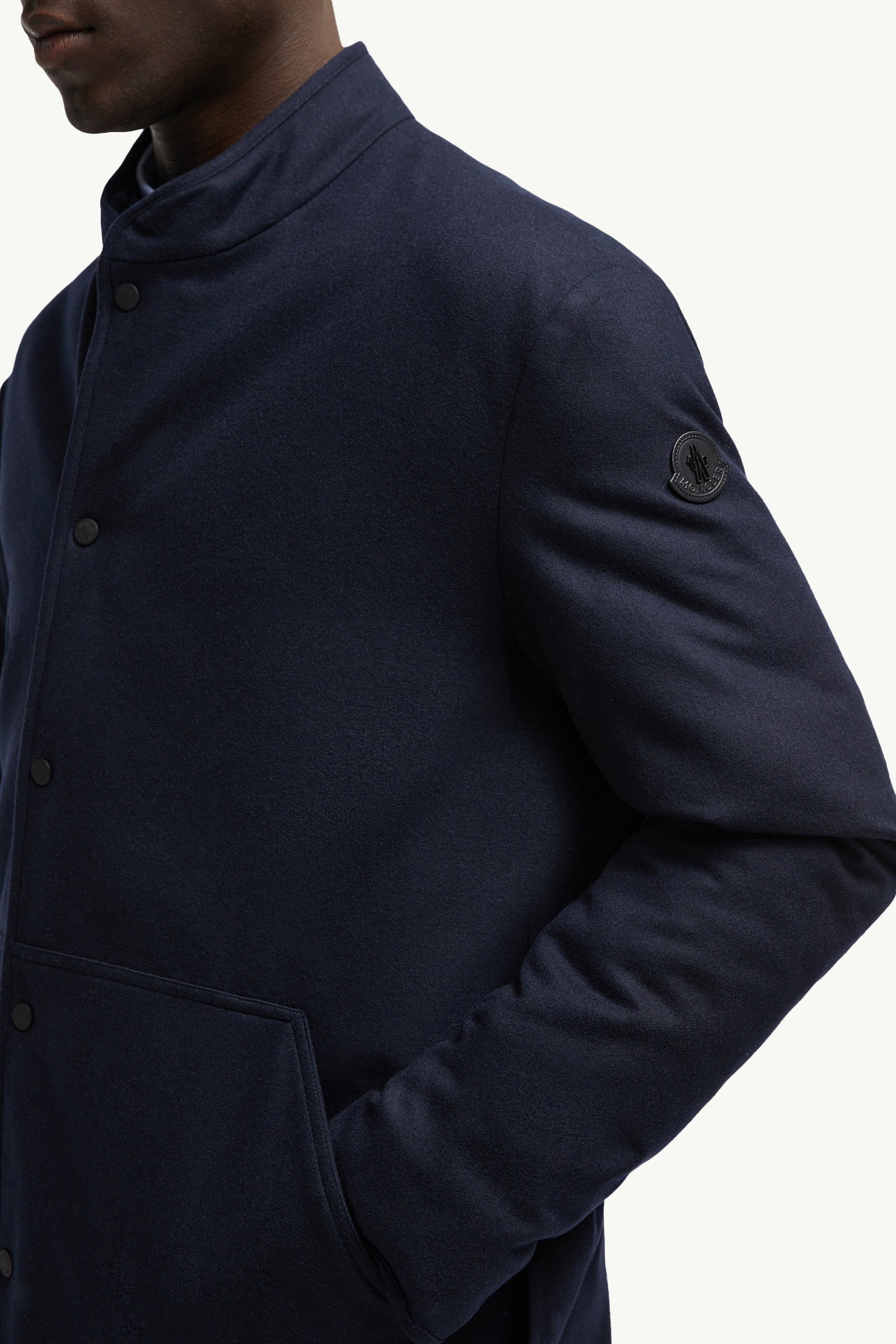 Bane kurze Wende-Daunenjacke aus Kaschmir Herren Navyblau Moncler 5