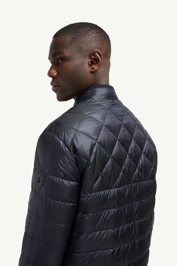 Bane Reversible Cashmere Short Down Jacket Men Navy Blue Moncler 7