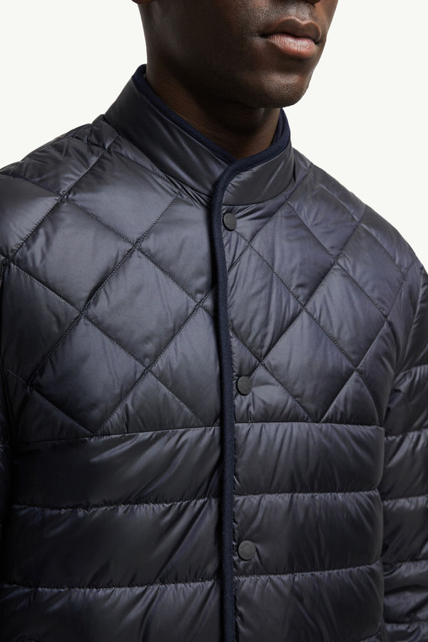 Bane Reversible Cashmere Short Down Jacket Men Navy Blue Moncler 8