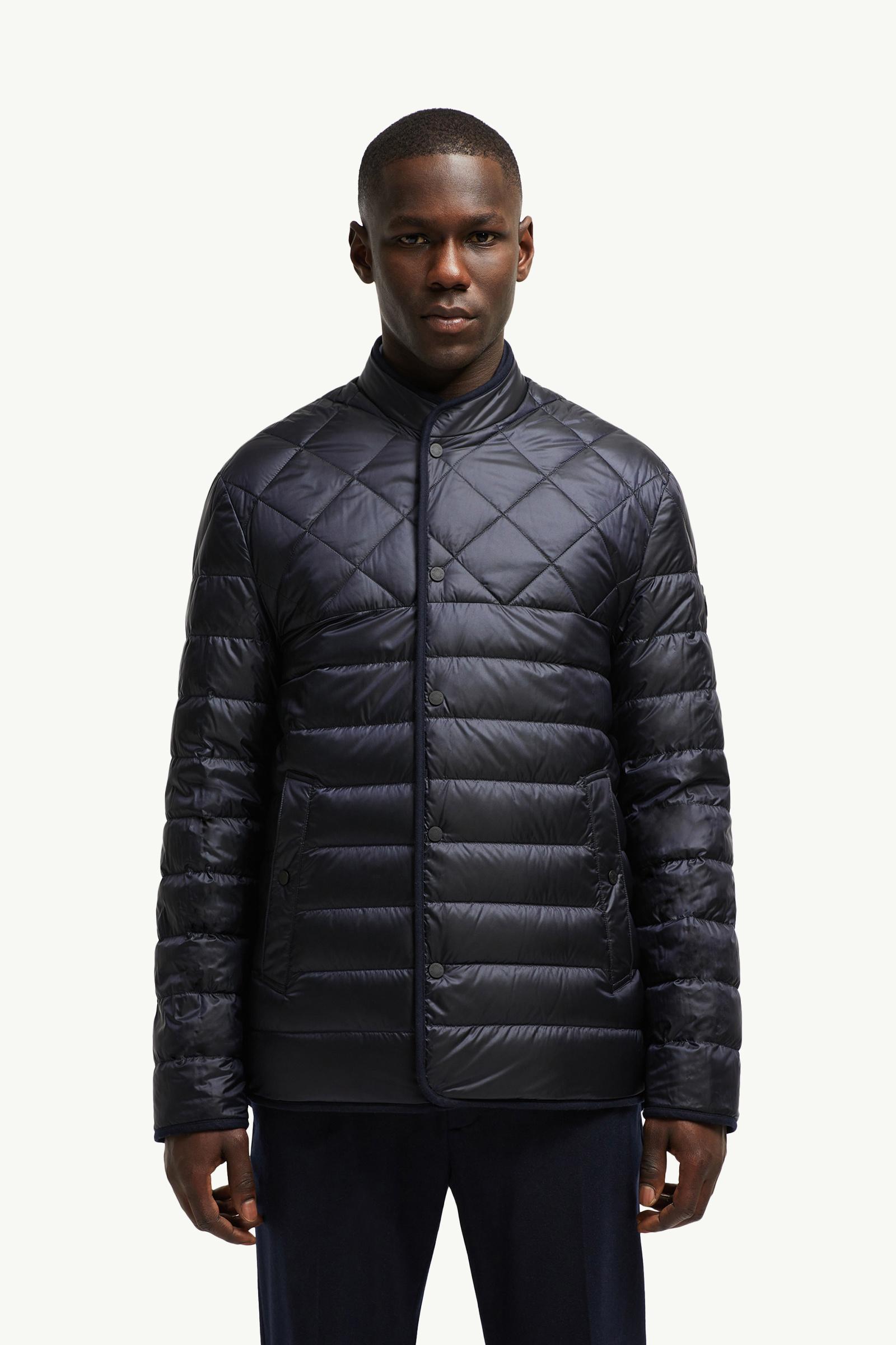 Navy Blue Bane Reversible Cashmere Short Down Jacket - Short Down