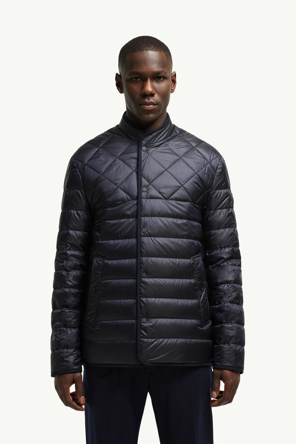 Bane Reversible Cashmere Short Down Jacket Men Navy Blue Moncler 3