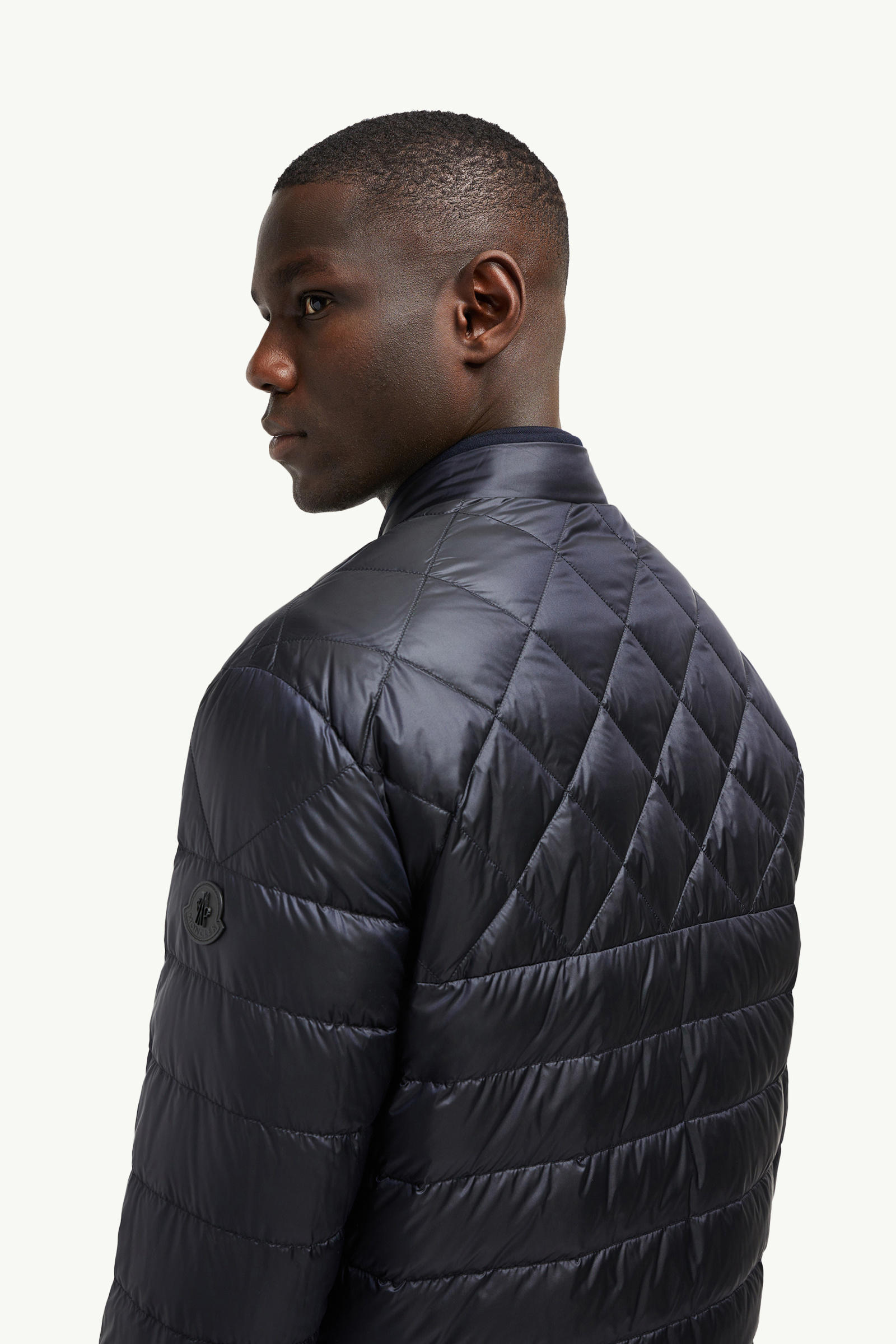 Bane Reversible Cashmere Short Down Jacket Men Navy Blue Moncler 7
