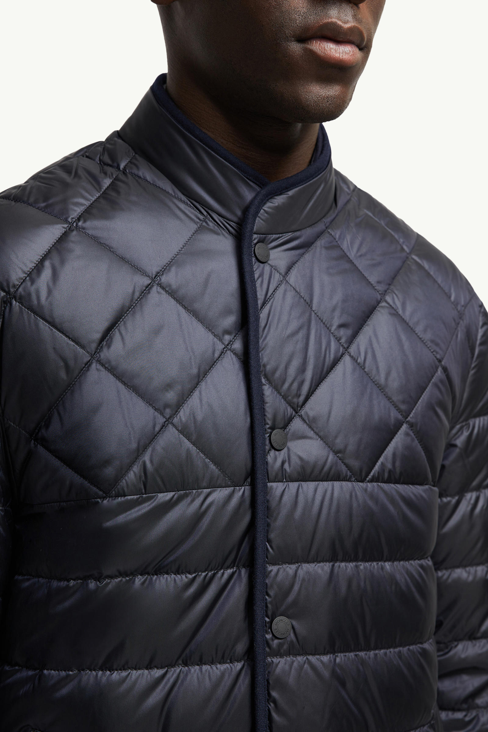 Bane Reversible Cashmere Short Down Jacket Men Navy Blue Moncler 8