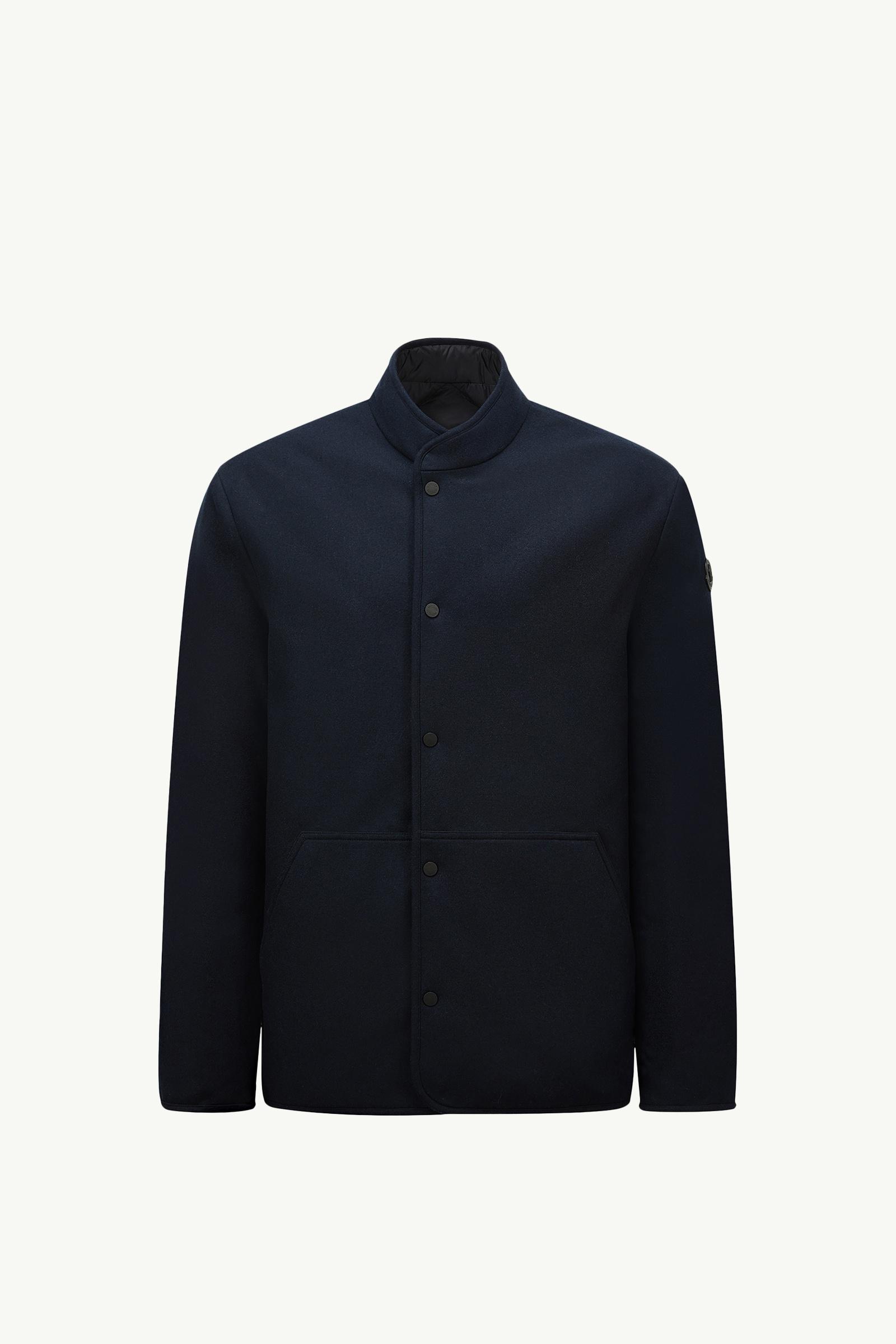 Navy Blue Bane Reversible Cashmere Short Down Jacket - Short Down