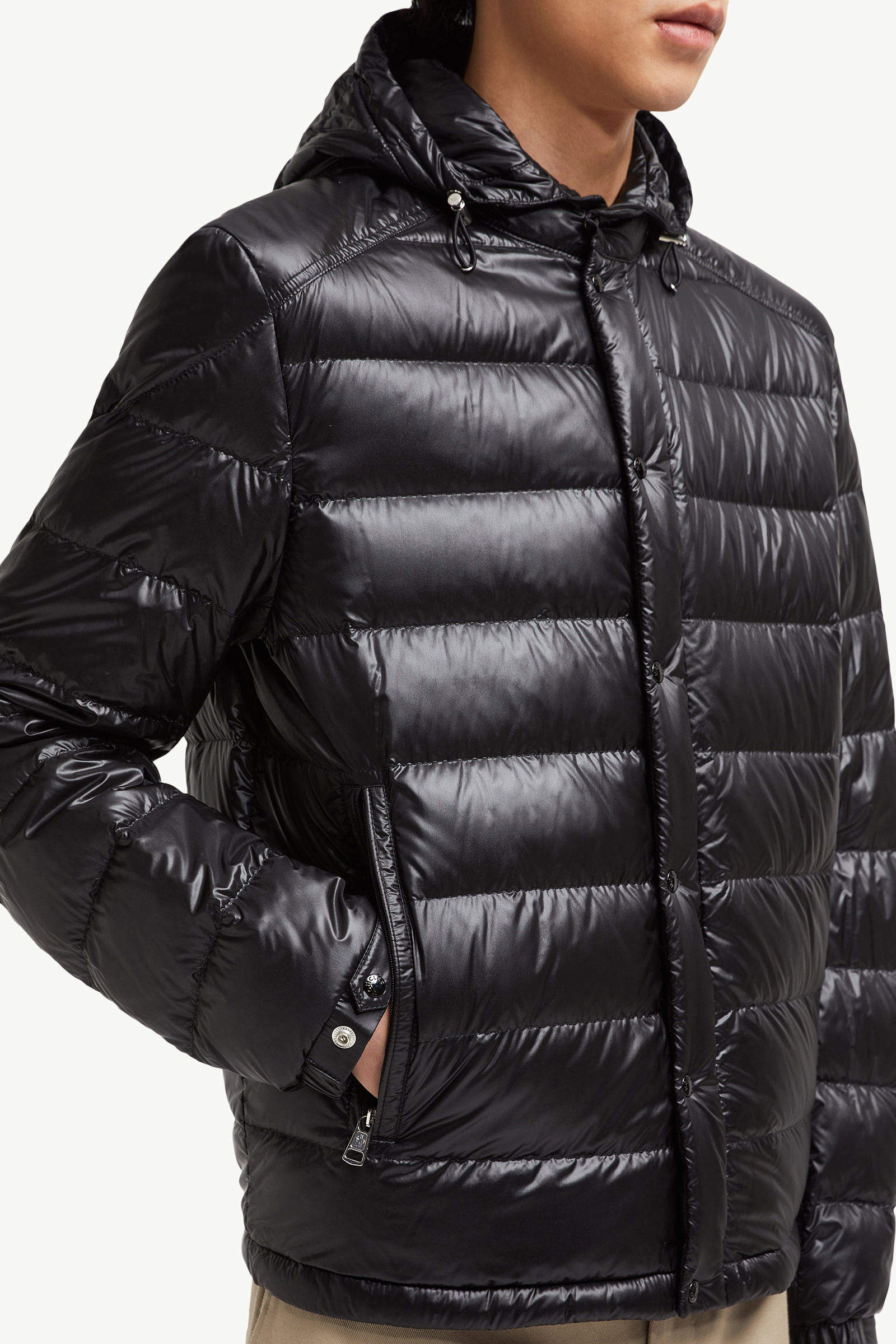 Gliere kurze Daunenjacke mit Kapuze Herren Schwarz Moncler 5