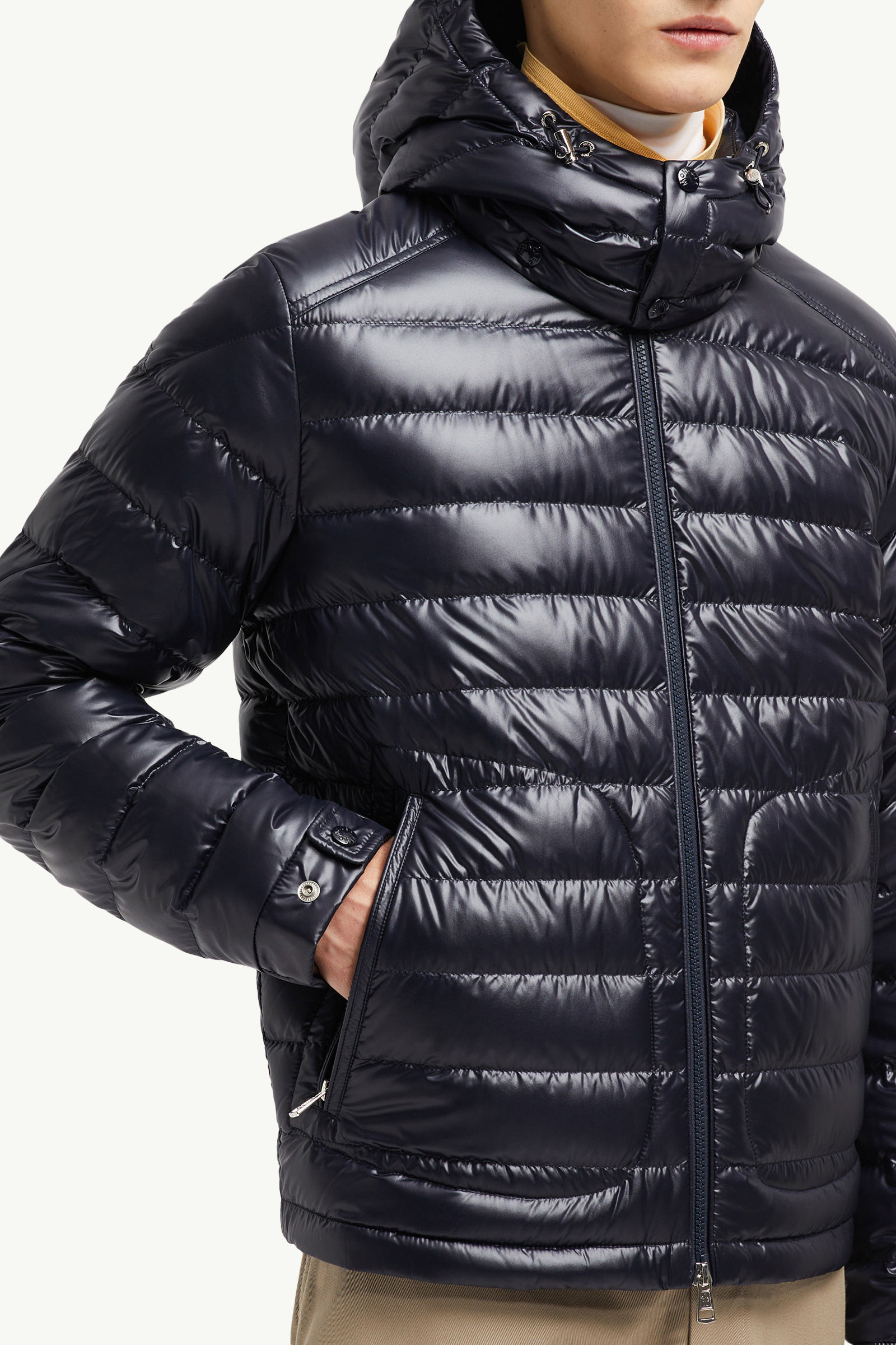 Lauros kurze Daunenjacke mit Kapuze Herren Nachtblau Moncler 5