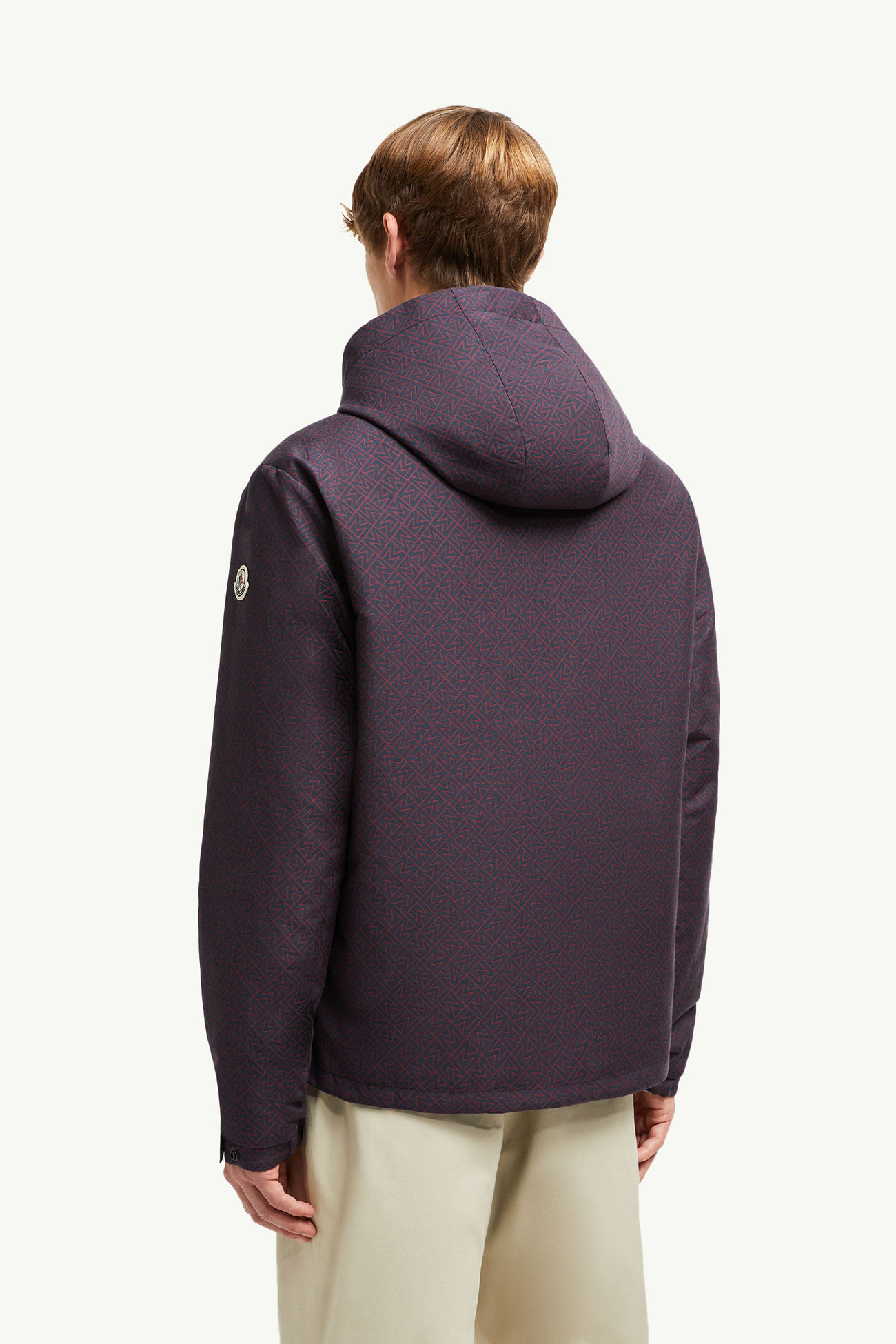 Monogram Guery Reversible Hooded Short Down Jacket Men Blue & Red Moncler 4