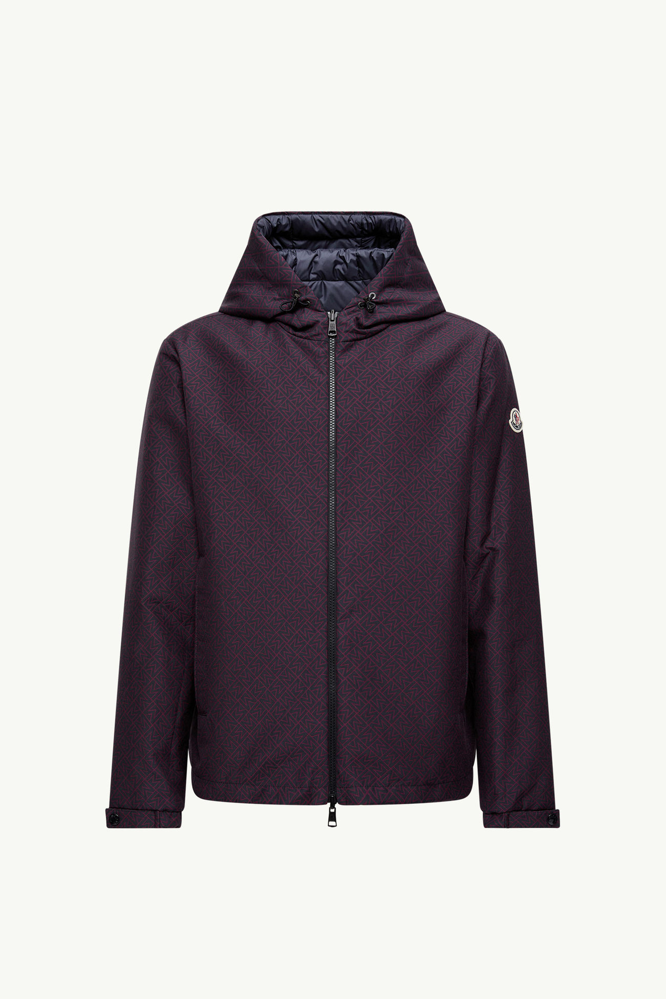 Monogram Guery Reversible Hooded Short Down Jacket Men Blue & Red Moncler 2