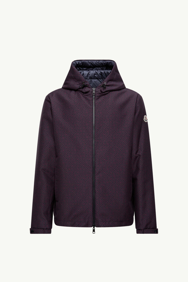 Monogram Guery Reversible Hooded Short Down Jacket Men Blue & Red Moncler 2