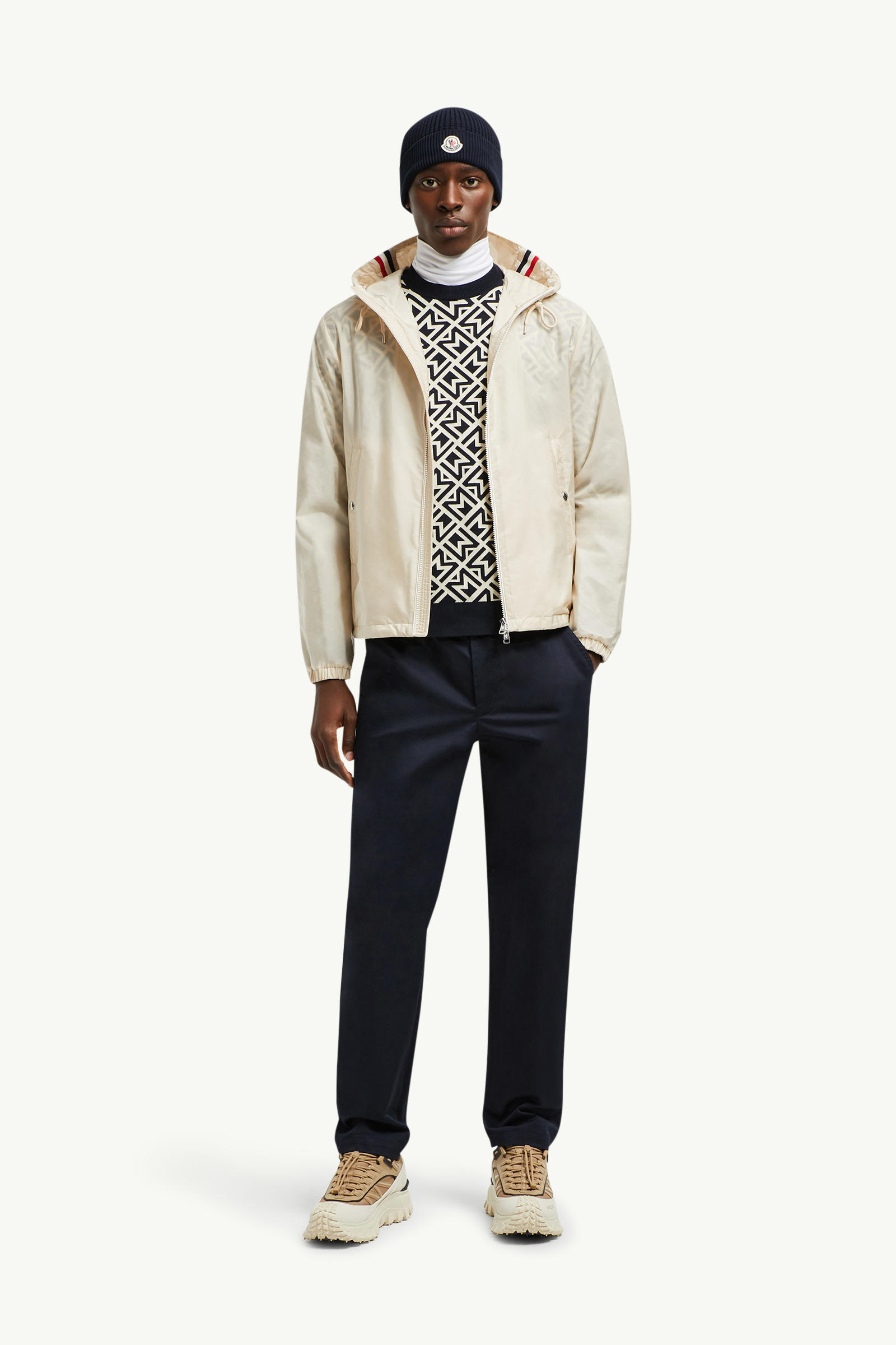 Grimpeurs Hooded Windbreaker Men Light Beige Moncler 0
