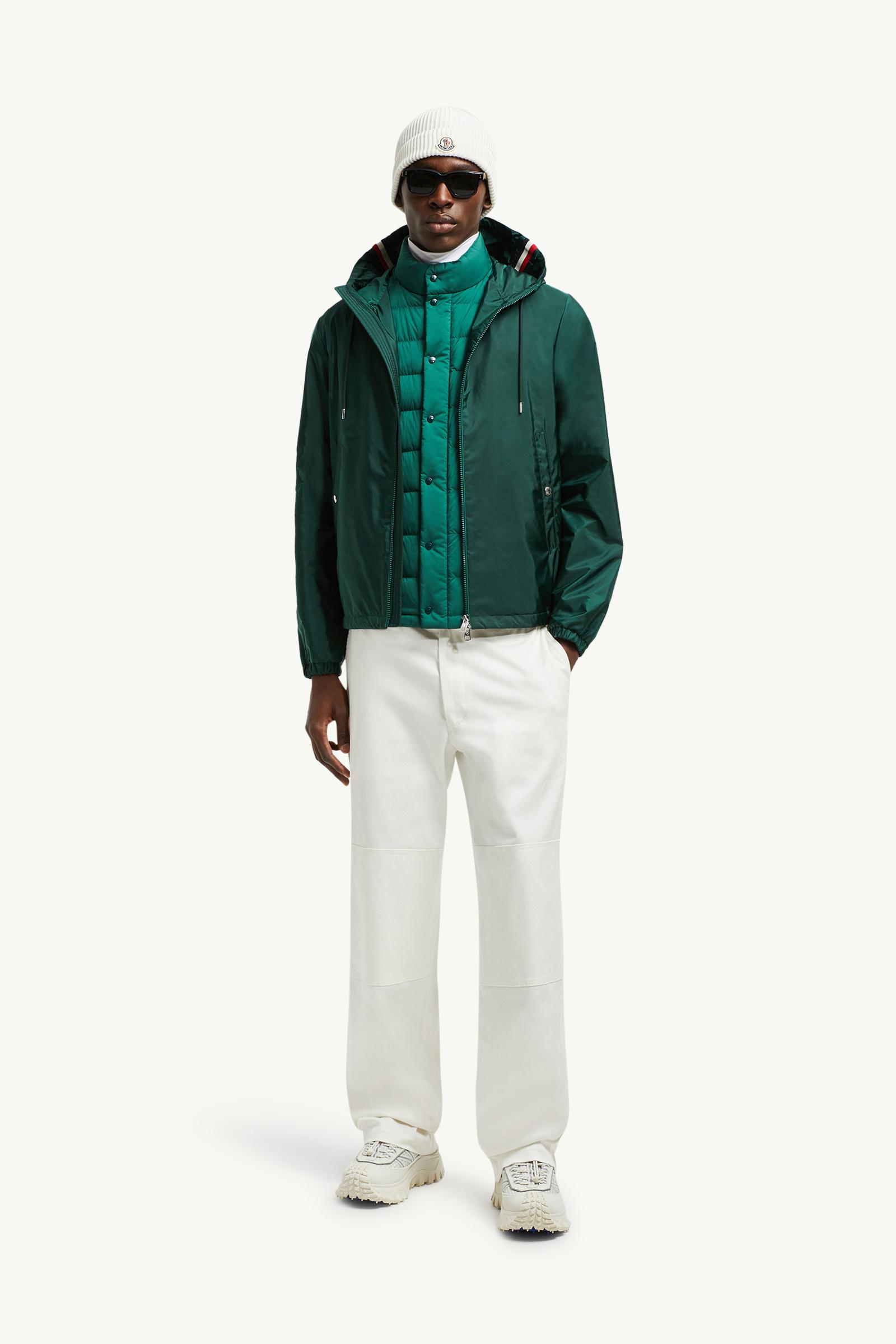 MONCLER GRINPEURS カーキー Emerald Green Grimpeurs Hooded Windbreaker - Windbreakers