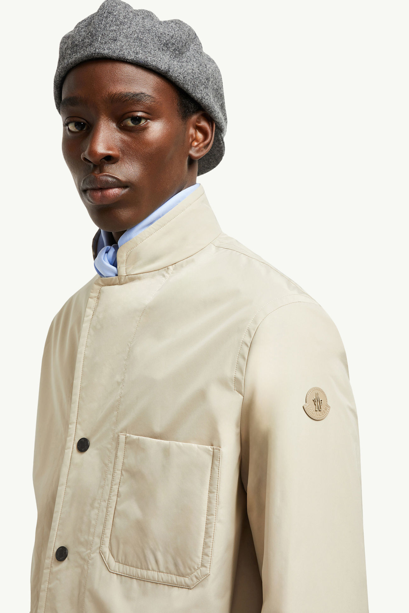 Monges Down Shirt Jacket Men Light Beige Moncler 1