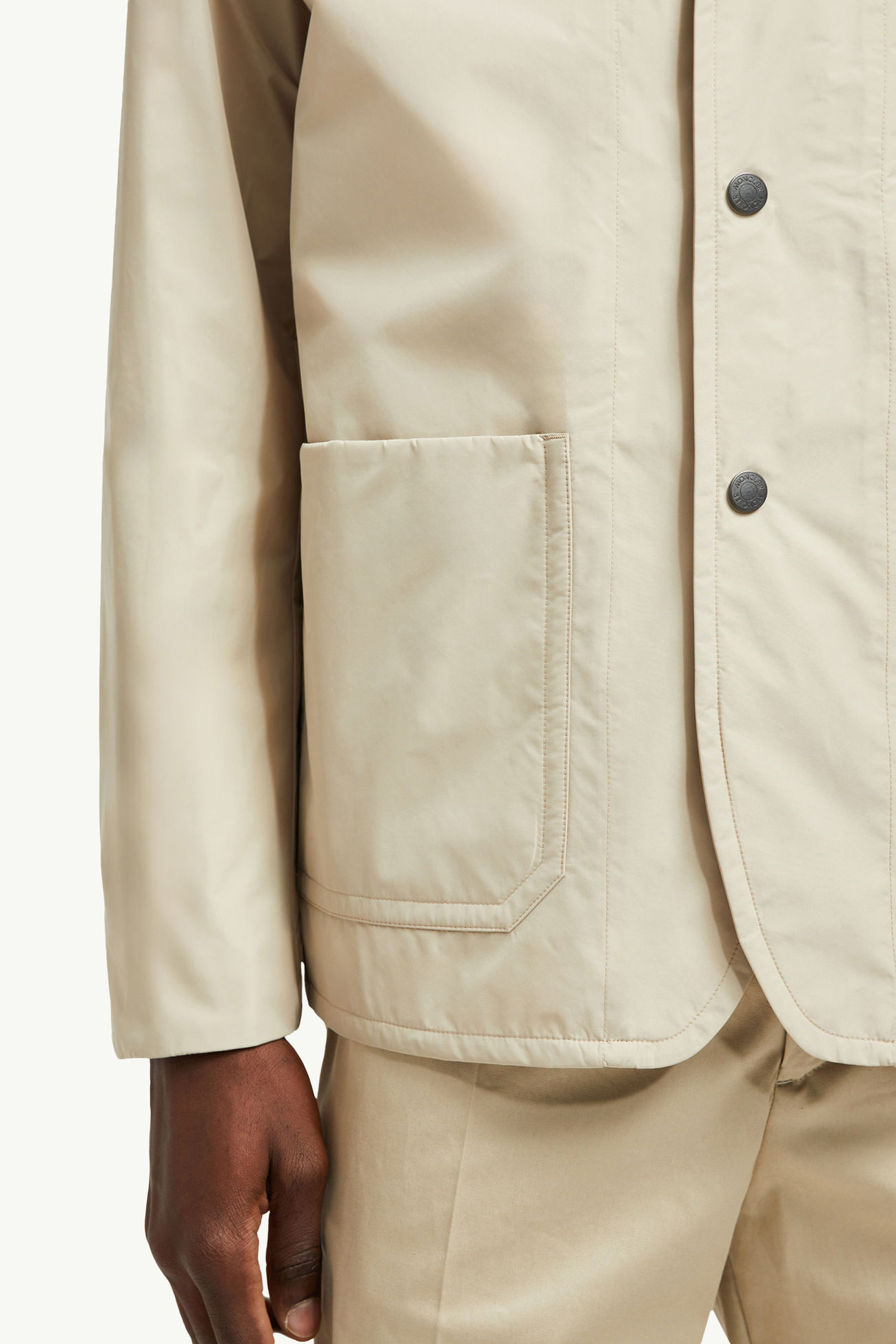 Monges Down Shirt Jacket Men Light Beige Moncler 5