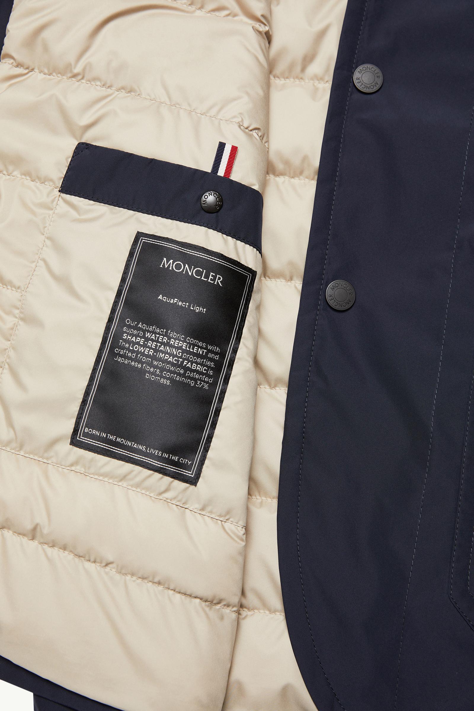 ネイビーブルー Mongesダウンシャツジャケット : ショートダウン