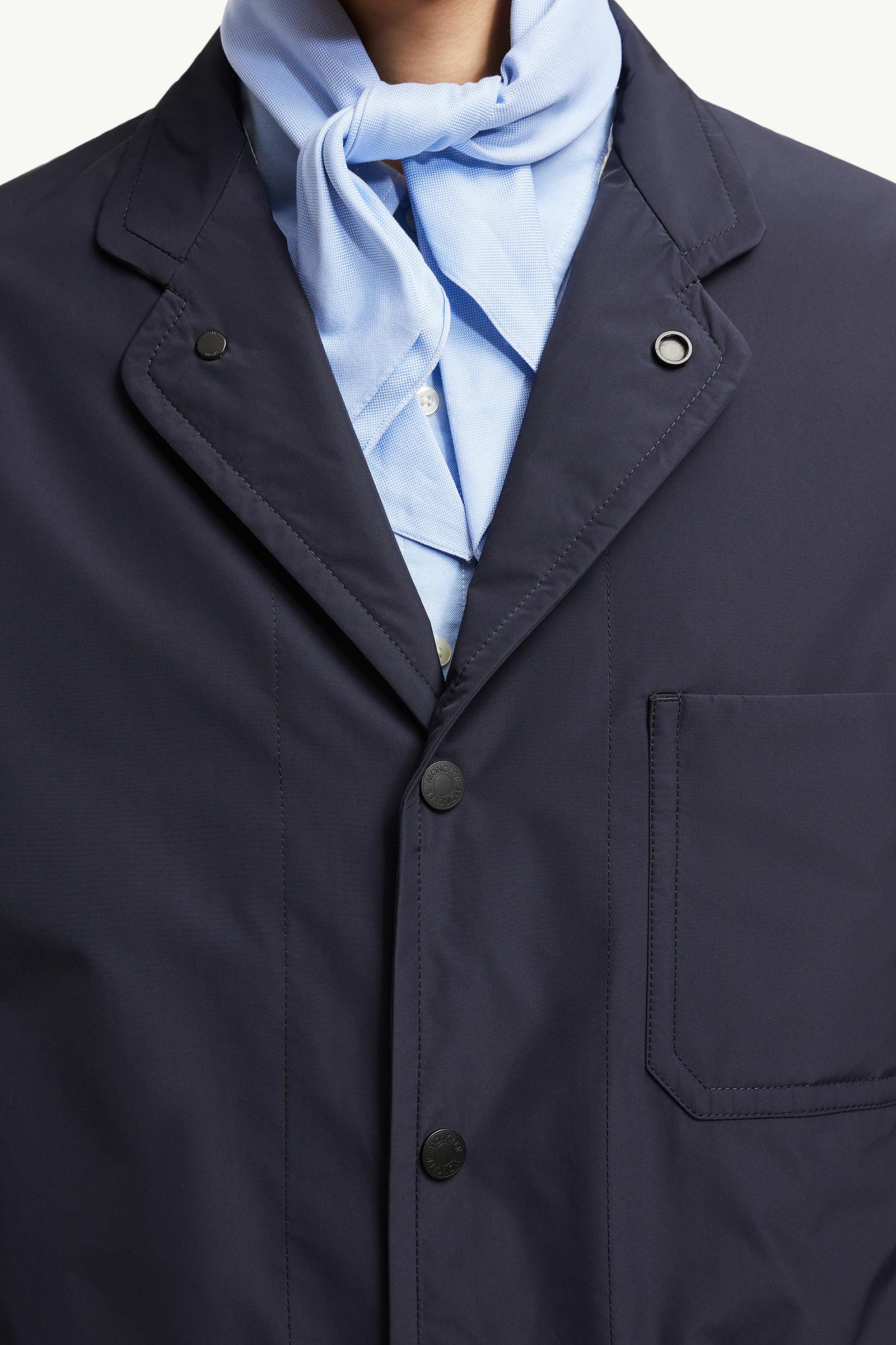 Navy Blue Monges Down Shirt Jacket - Short Down Jackets for Men