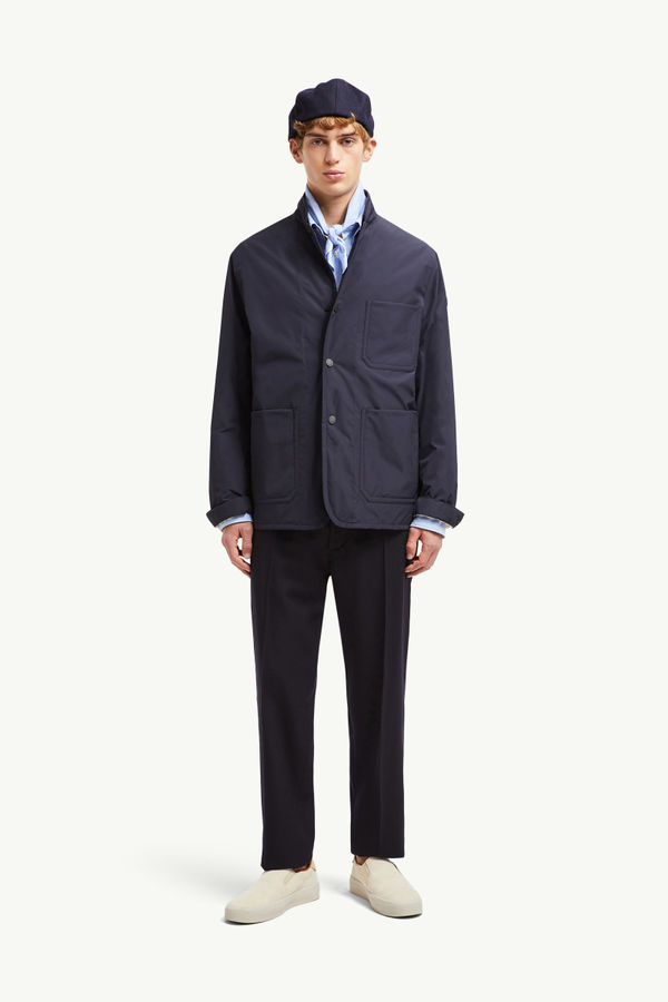 Monges Down Shirt Jacket Men Navy Blue Moncler 0