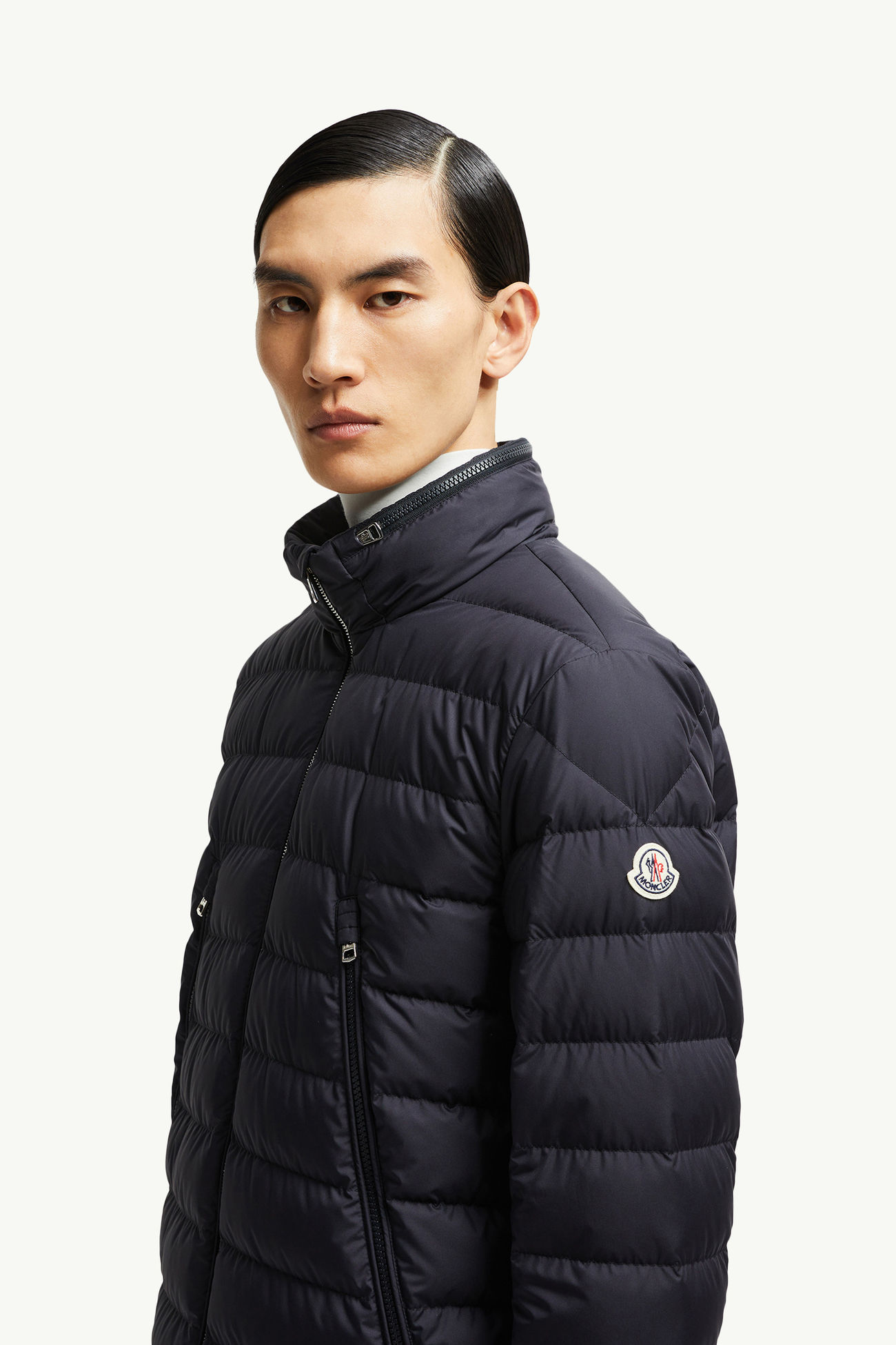 Alfit Hooded Short Down Jacket Men Navy Blue Moncler 1