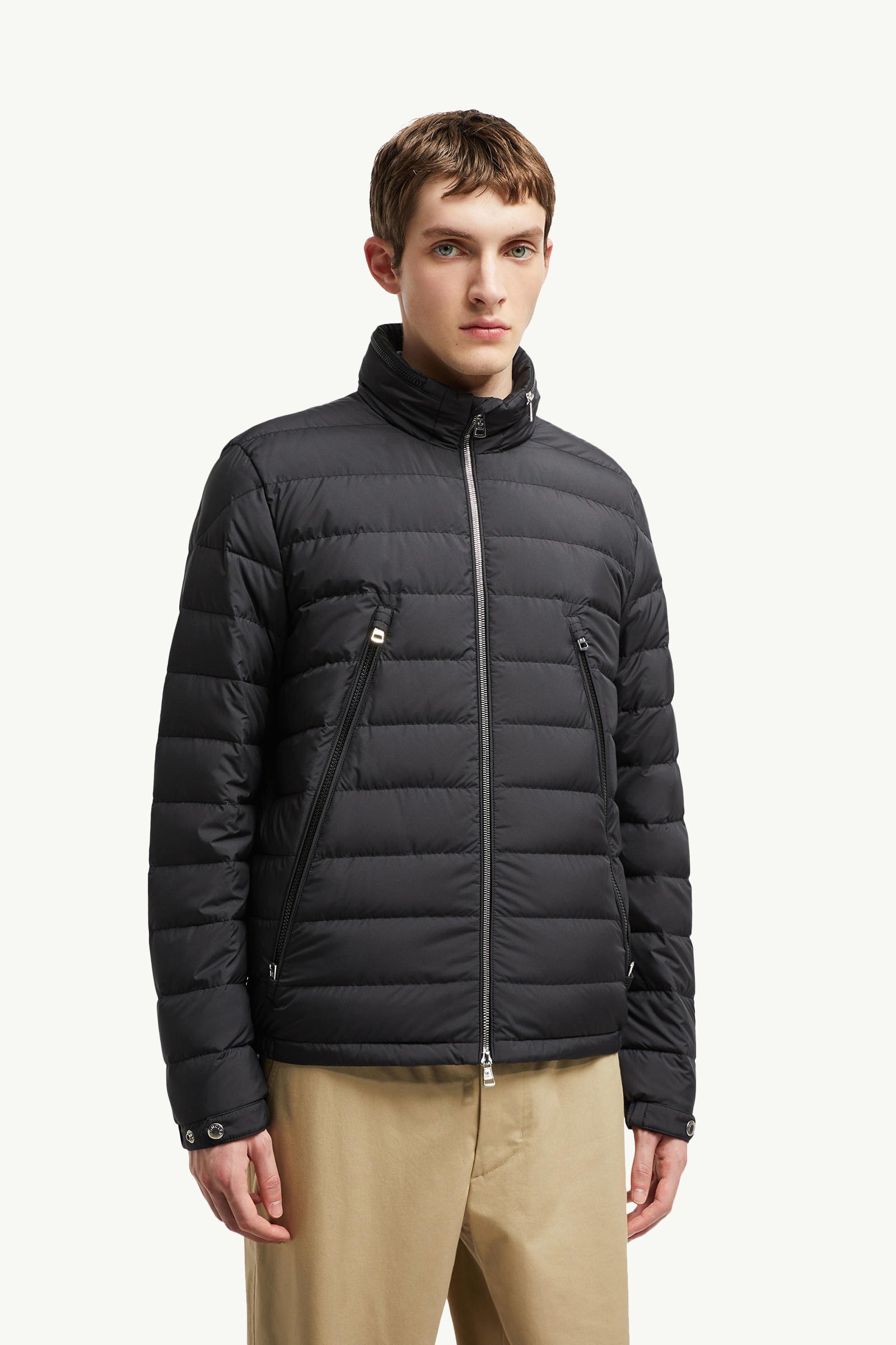 Alfit Hooded Short Down Jacket Men Black Moncler 3