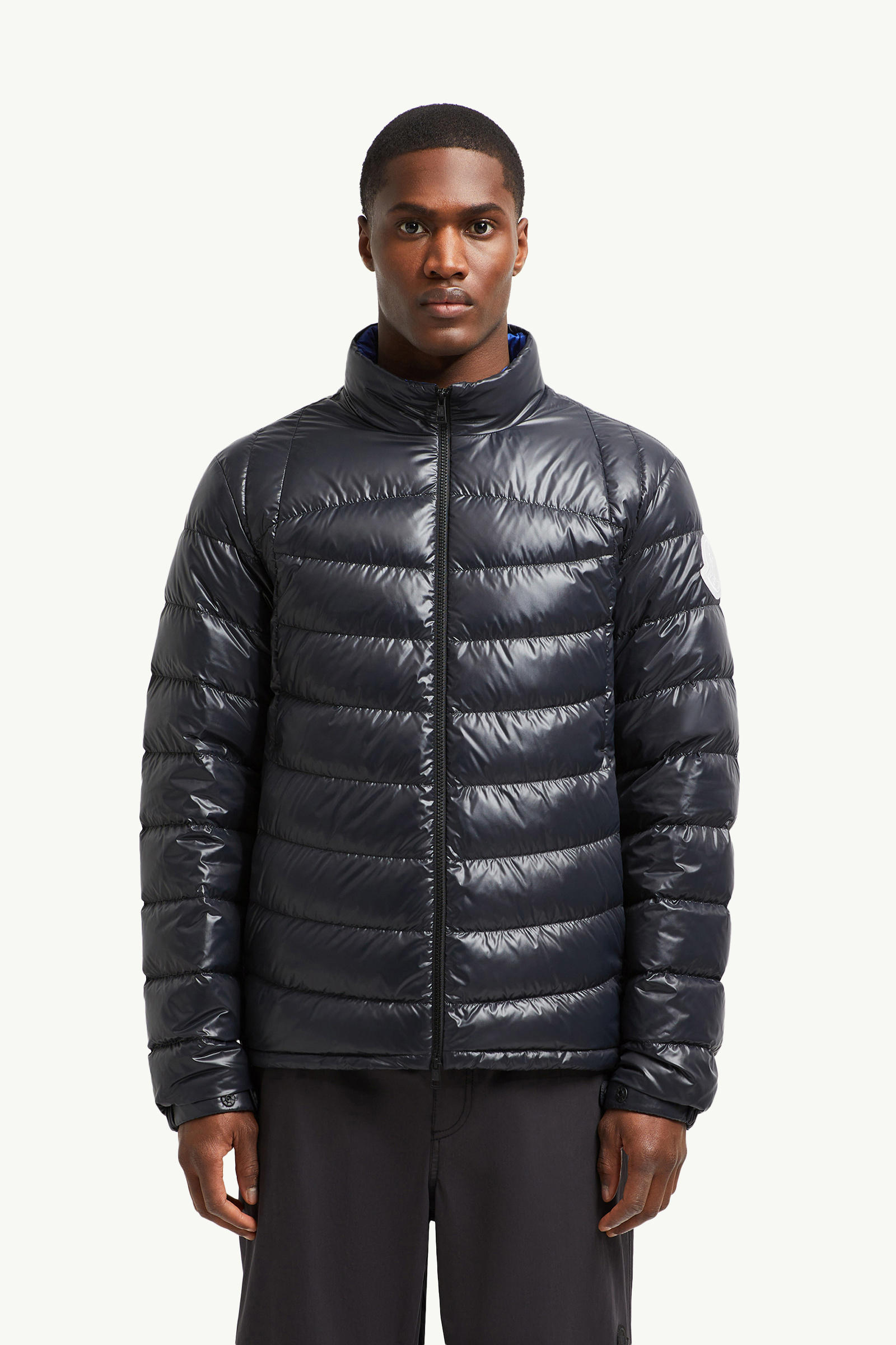 Galeso Hooded Curvy-Quilted Short Down Jacket Men Gray Moncler 3