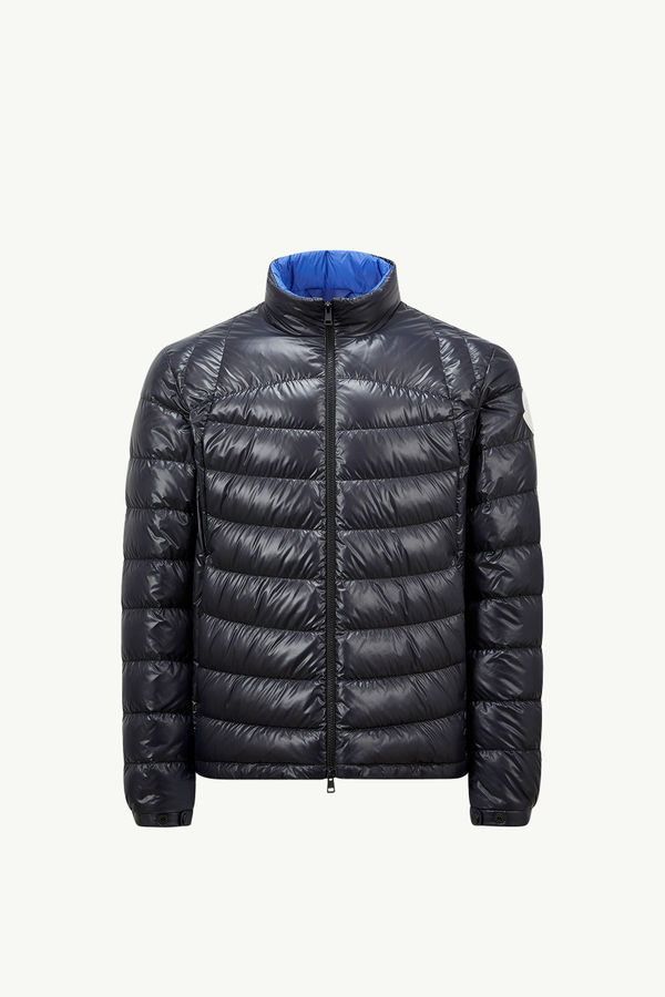 Piumino corto Galeso con cappuccio e trapuntatura curva Uomo Grigio Moncler 2