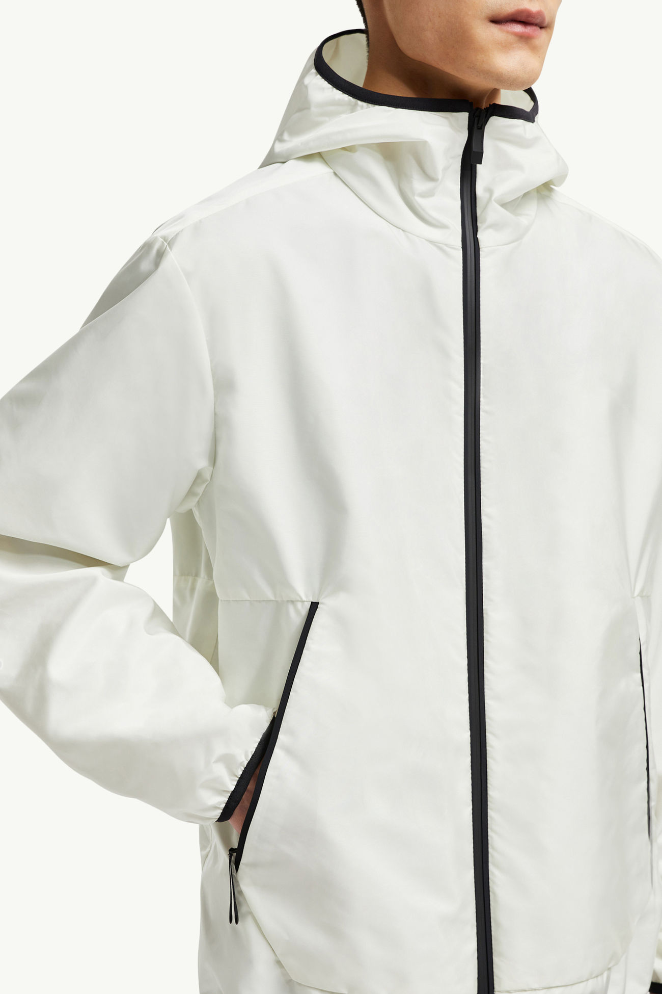 Giacca a vento con cappuccio Granier Uomo Bianco Avorio Moncler 5