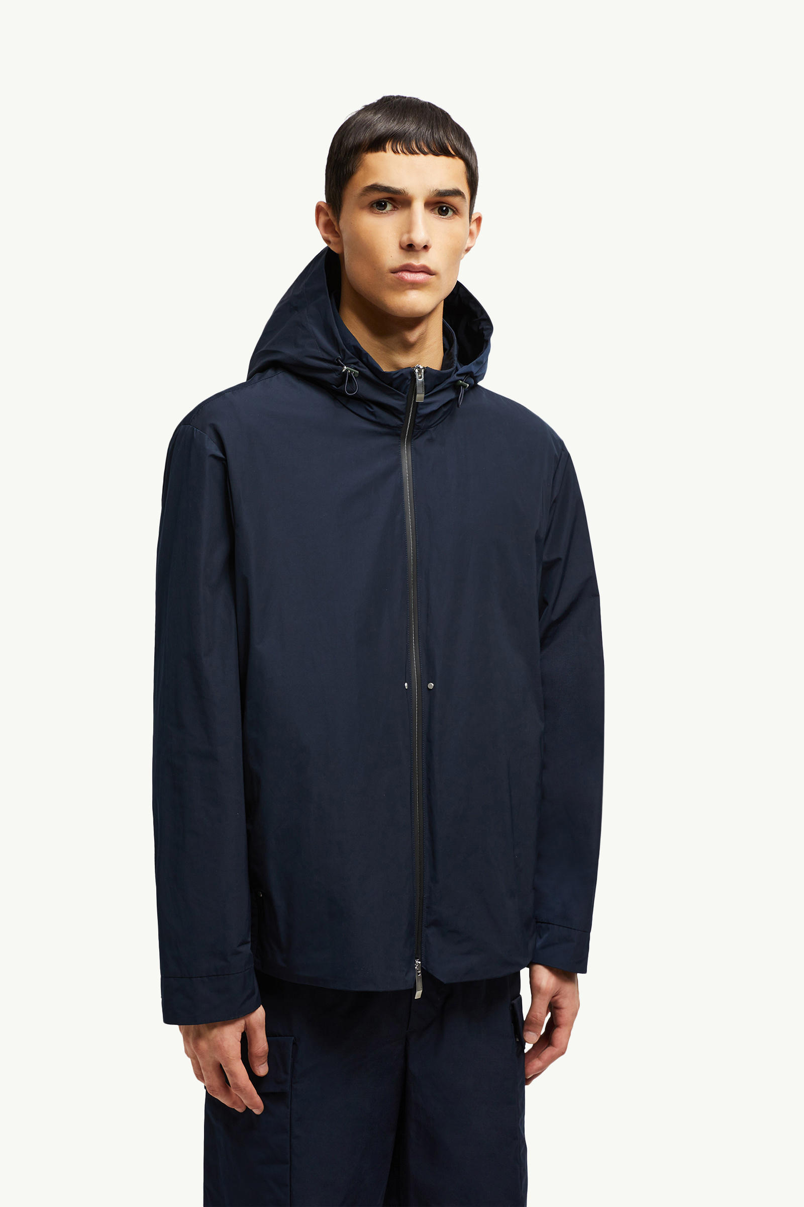 Lacha Hooded Windbreaker Men Navy Blue Moncler 0
