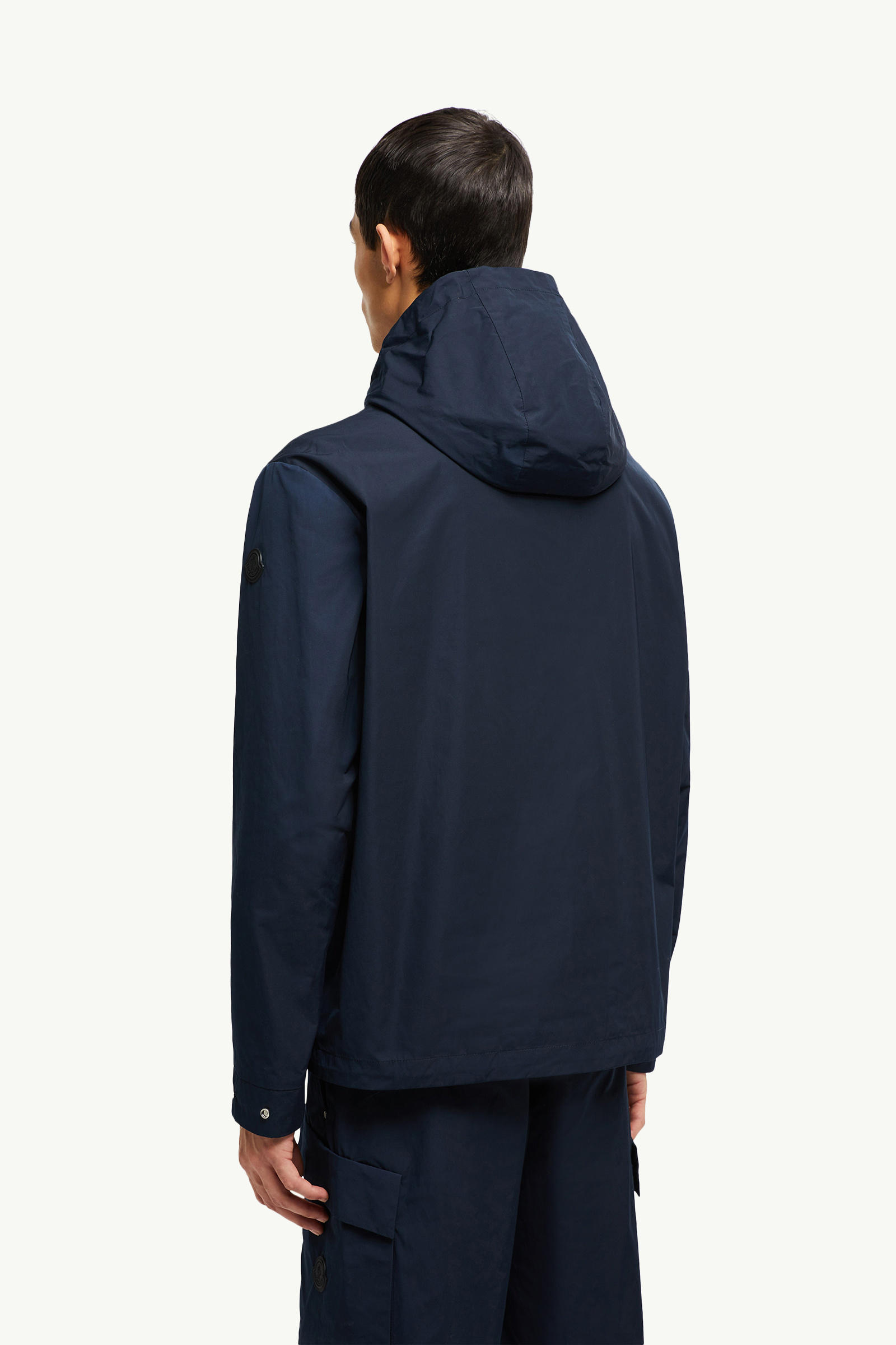 Lacha Hooded Windbreaker Men Navy Blue Moncler 4
