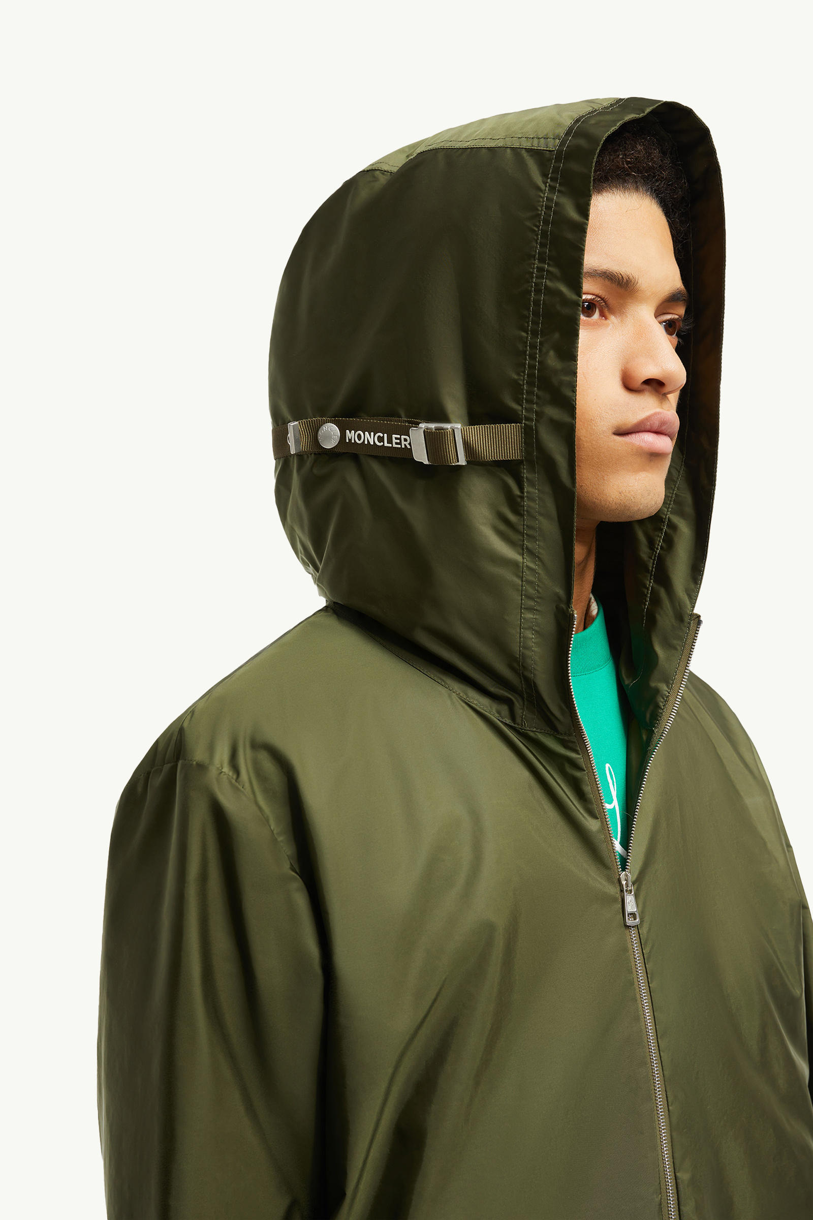 Remoray Hooded Windbreaker Men Olive Green Moncler 1
